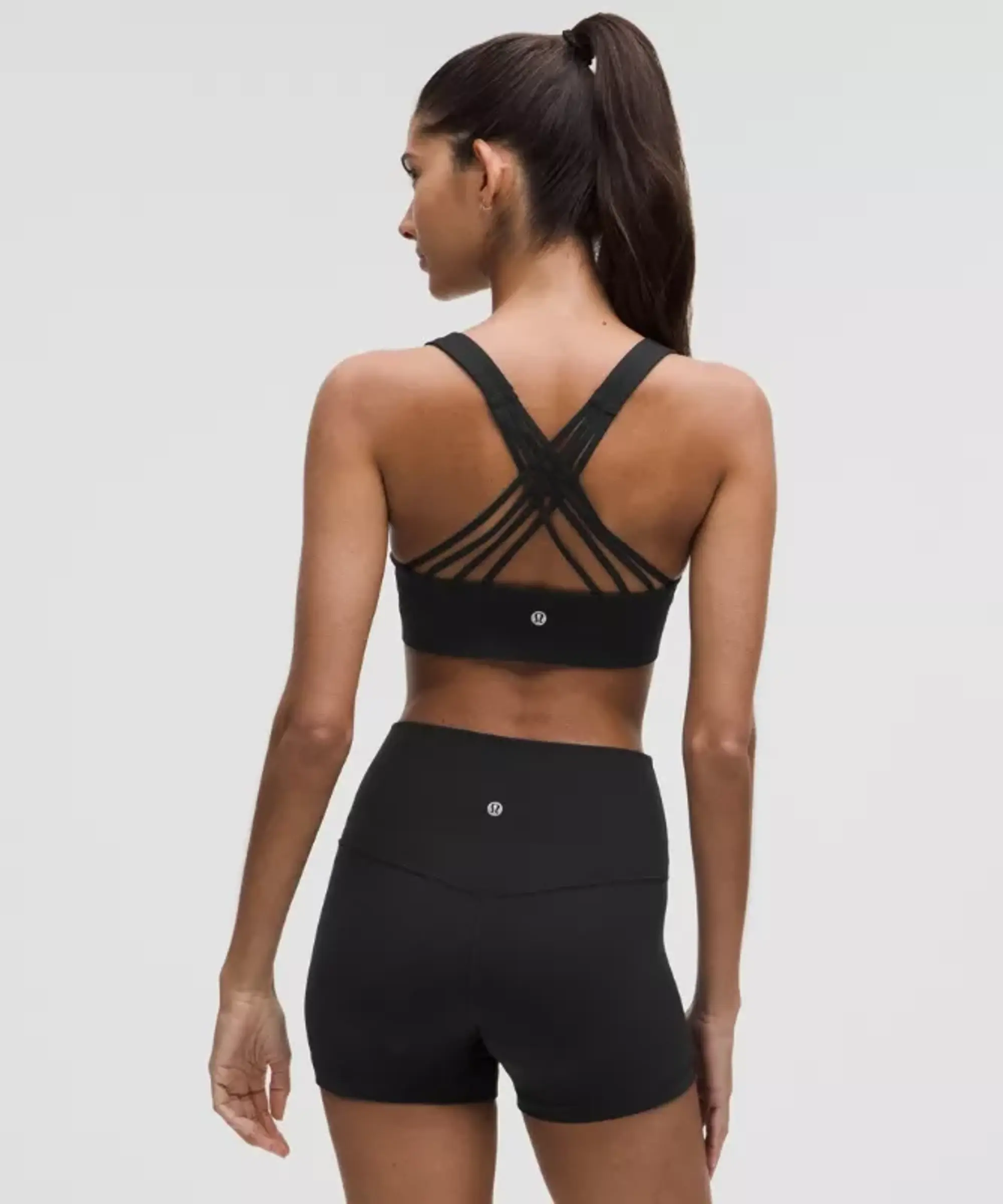 lululemon – Women's FlexyFlex Strappy Yoga Sports Bra Light Support, A-C Cups – Color Black – Size L/XL