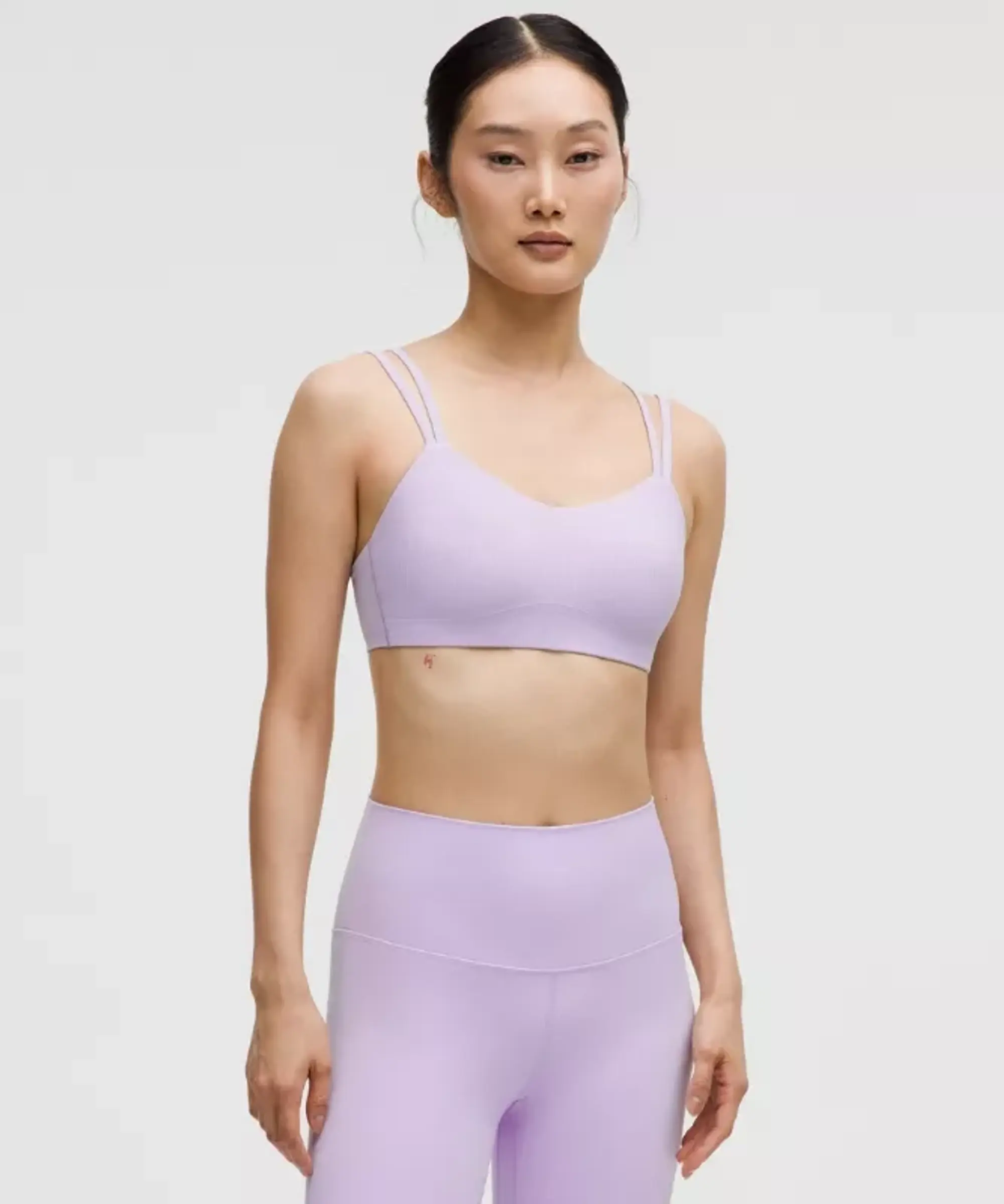 lululemon – Women's Like a Cloud Ribbed Sports Bra Light Support, B/C Cup – Color Purple – Size 10