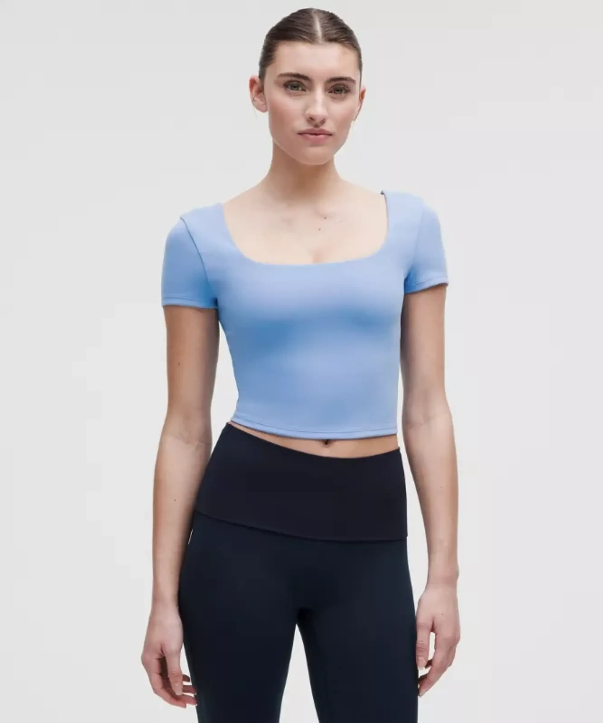 lululemon – Women's Wunder Under SmoothCover Square-Neck T-Shirt – Color Blue – Size 10