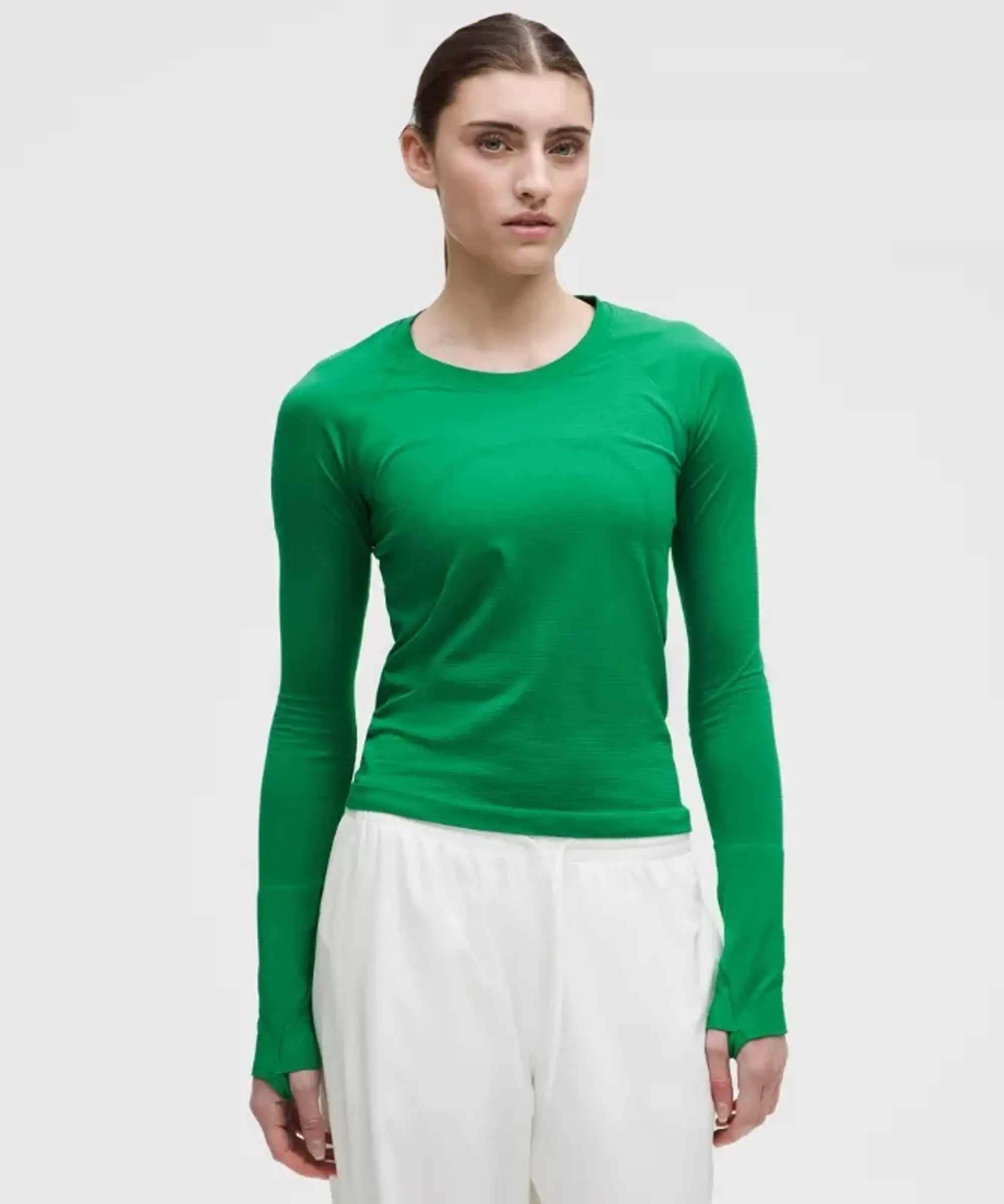 lululemon – Women's Swiftly Tech Long-Sleeve Shirt 2.0 Waist Length – Color Green – Size 0