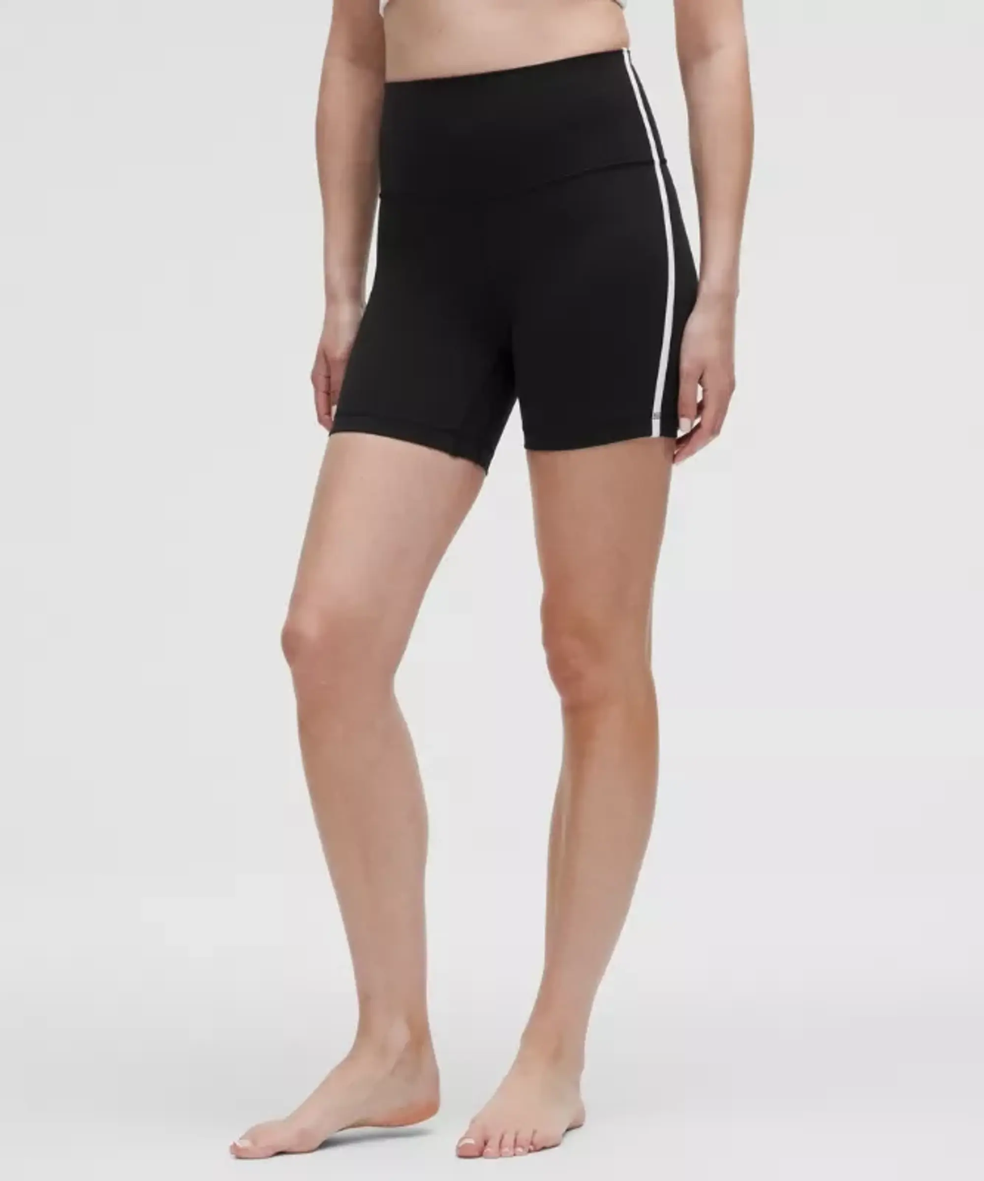 lululemon – Women's Align High-Rise Side-Stripe Shorts – 6" – Color Black/White – Size 0