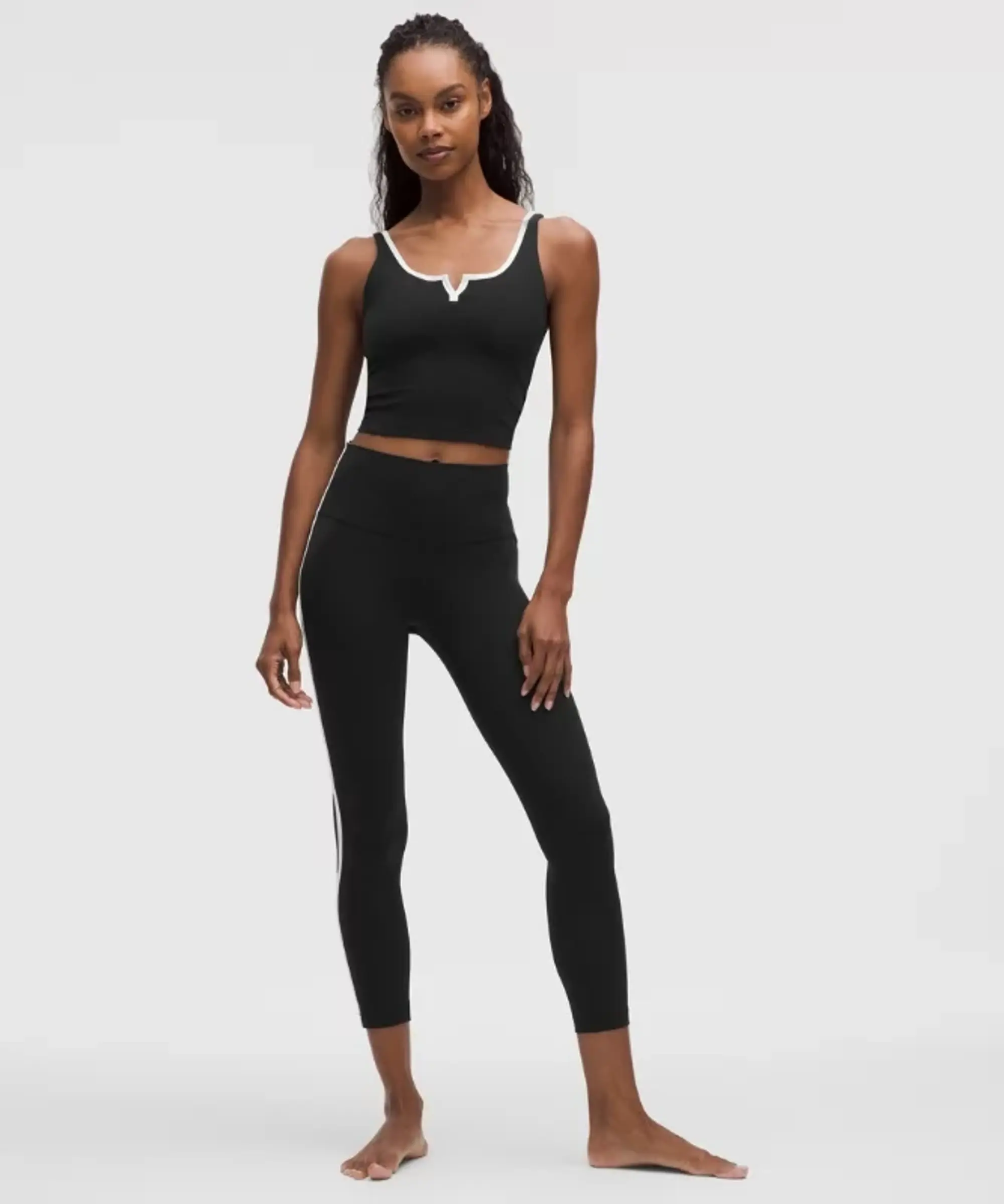 lululemon – Women's Align High-Rise Side-Stripe Tight Leggings – 25" – Color Black/White – Size 0