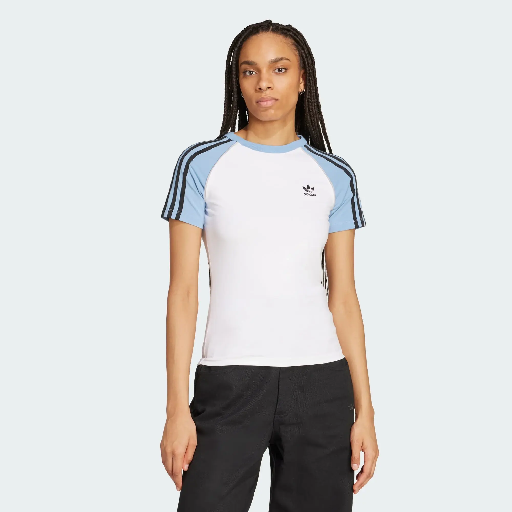 adidas Originals Women Adicolor 3 Stripes Raglan Slim Tee