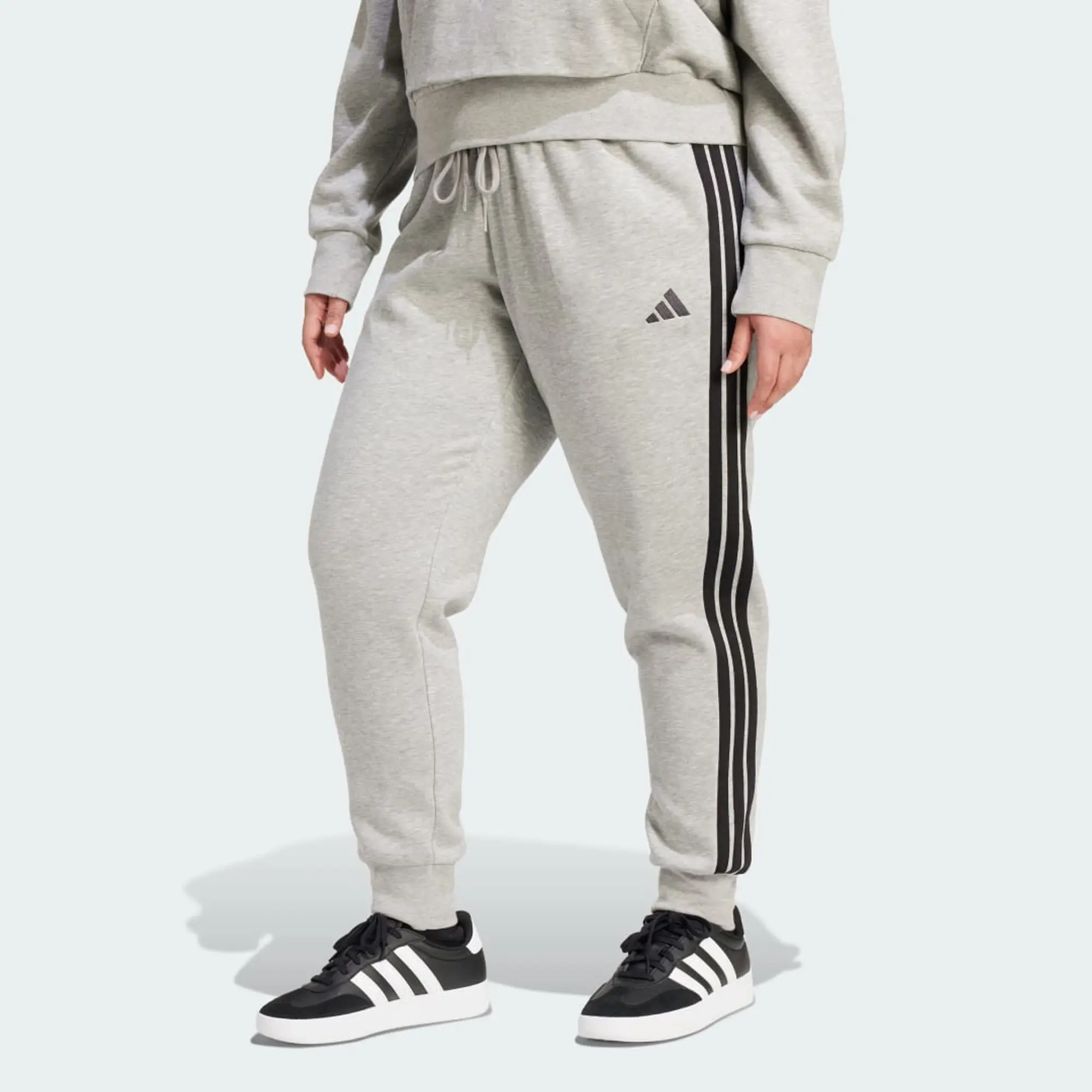 adidas Essentials 3-Stripes Fleece Slim Joggers (Plus Size)