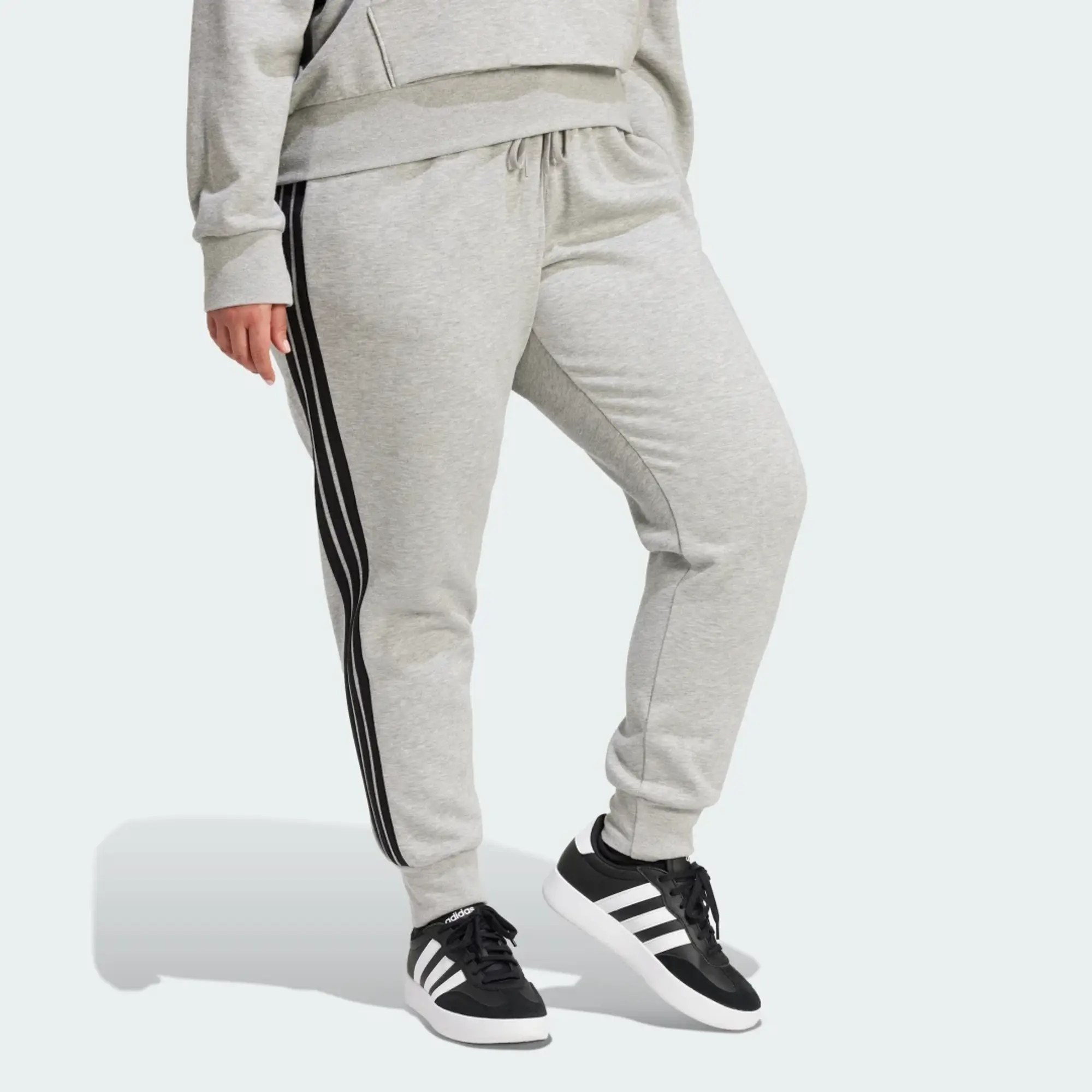 adidas Essentials 3-Stripes Fleece Slim Joggers (Plus Size)