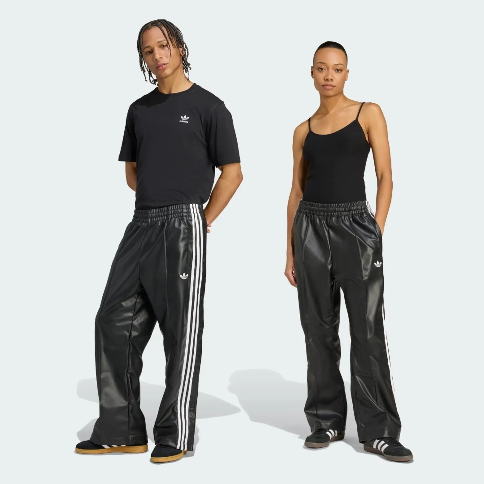 adidas adidas x Jeremy Scott Faux Leather Wide Joggers