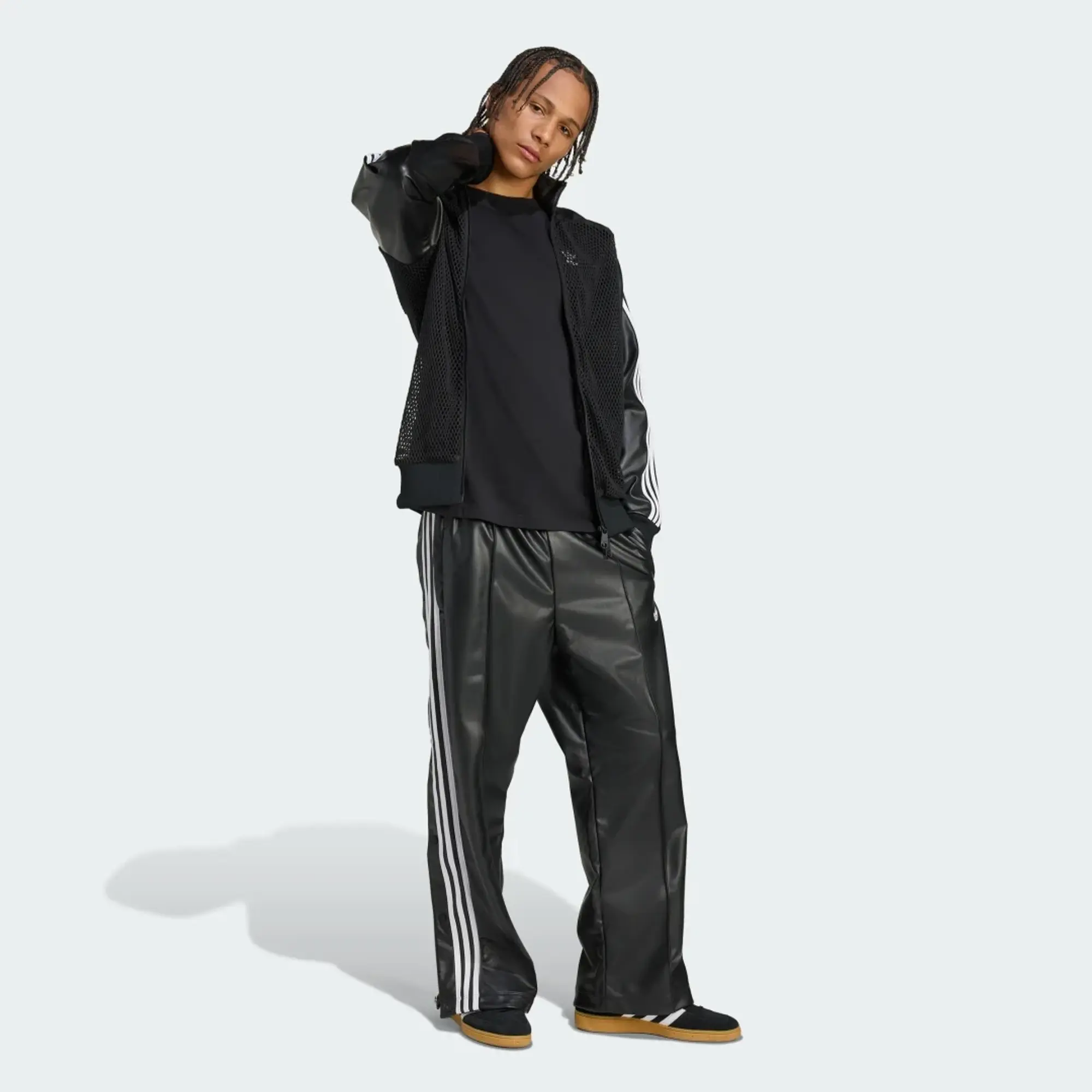 adidas adidas x Jeremy Scott Faux Leather Wide Joggers