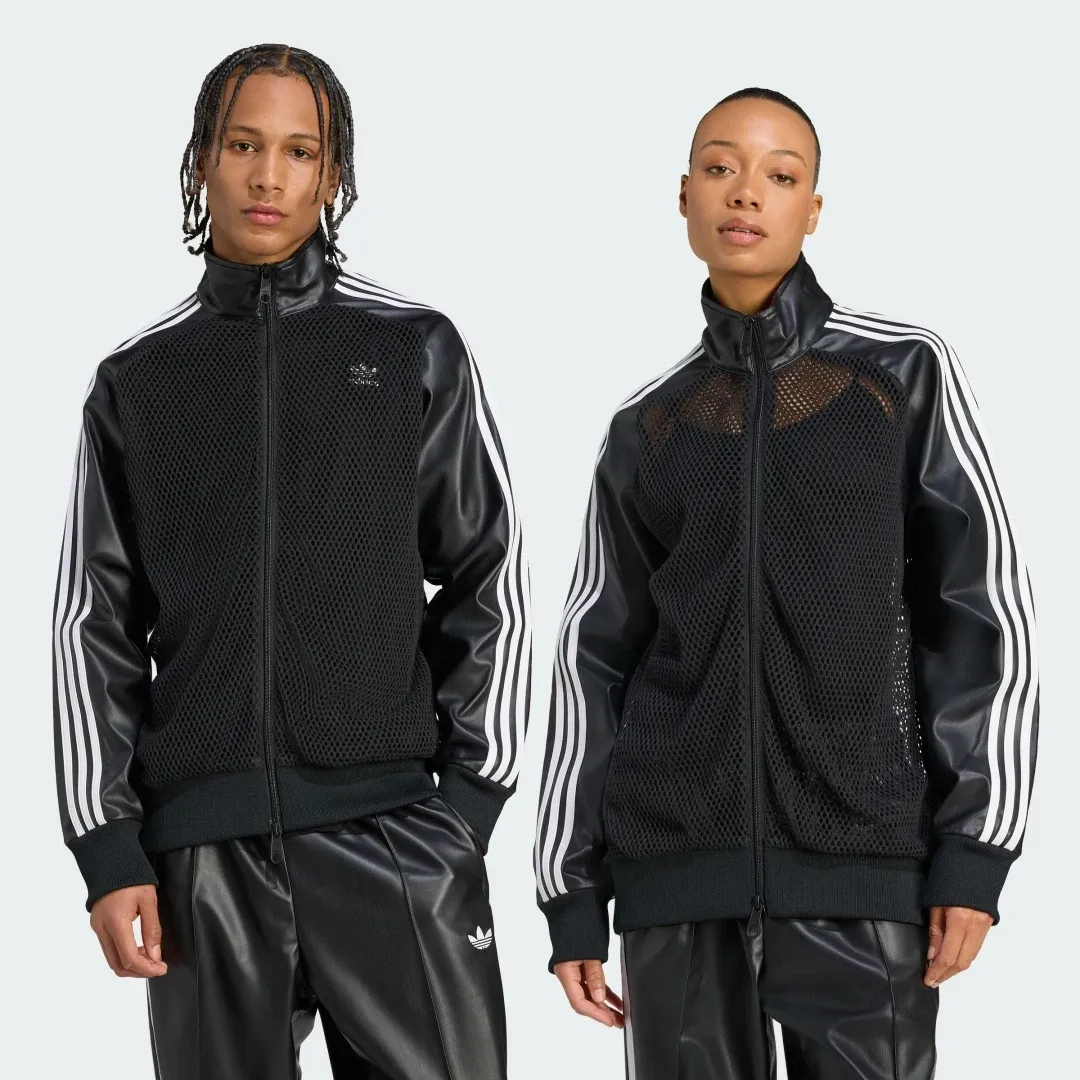 adidas adidas x Jeremy Scott Faux Leather Mesh Track Top | JY2016