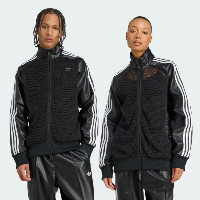  Jeremy Scott ブラック トラックジャケット y2k adidas adidas x Jeremy Scott Faux Leather Mesh Track Top | JY2016