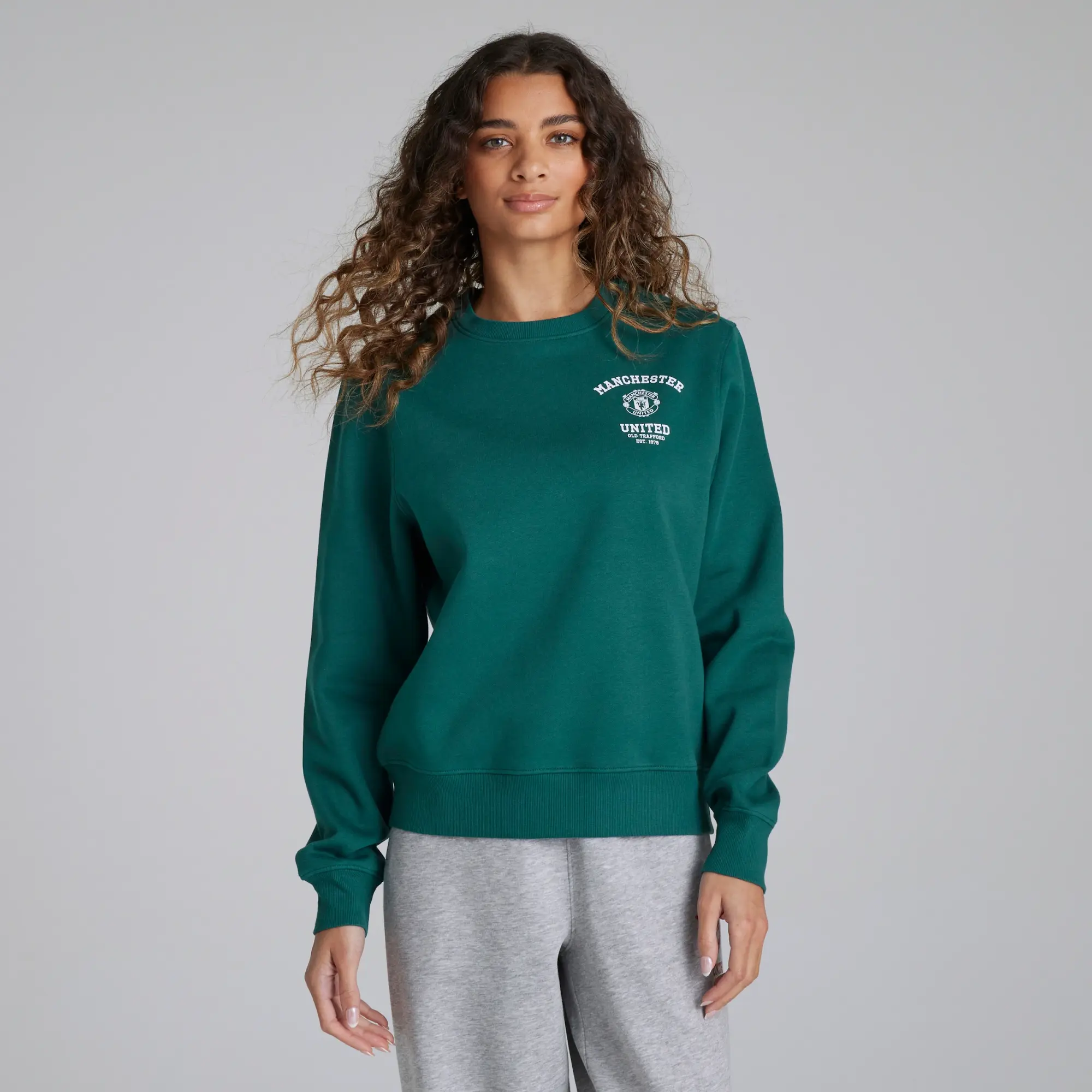 Manchester United Womens Varsity Sweatshirt Green