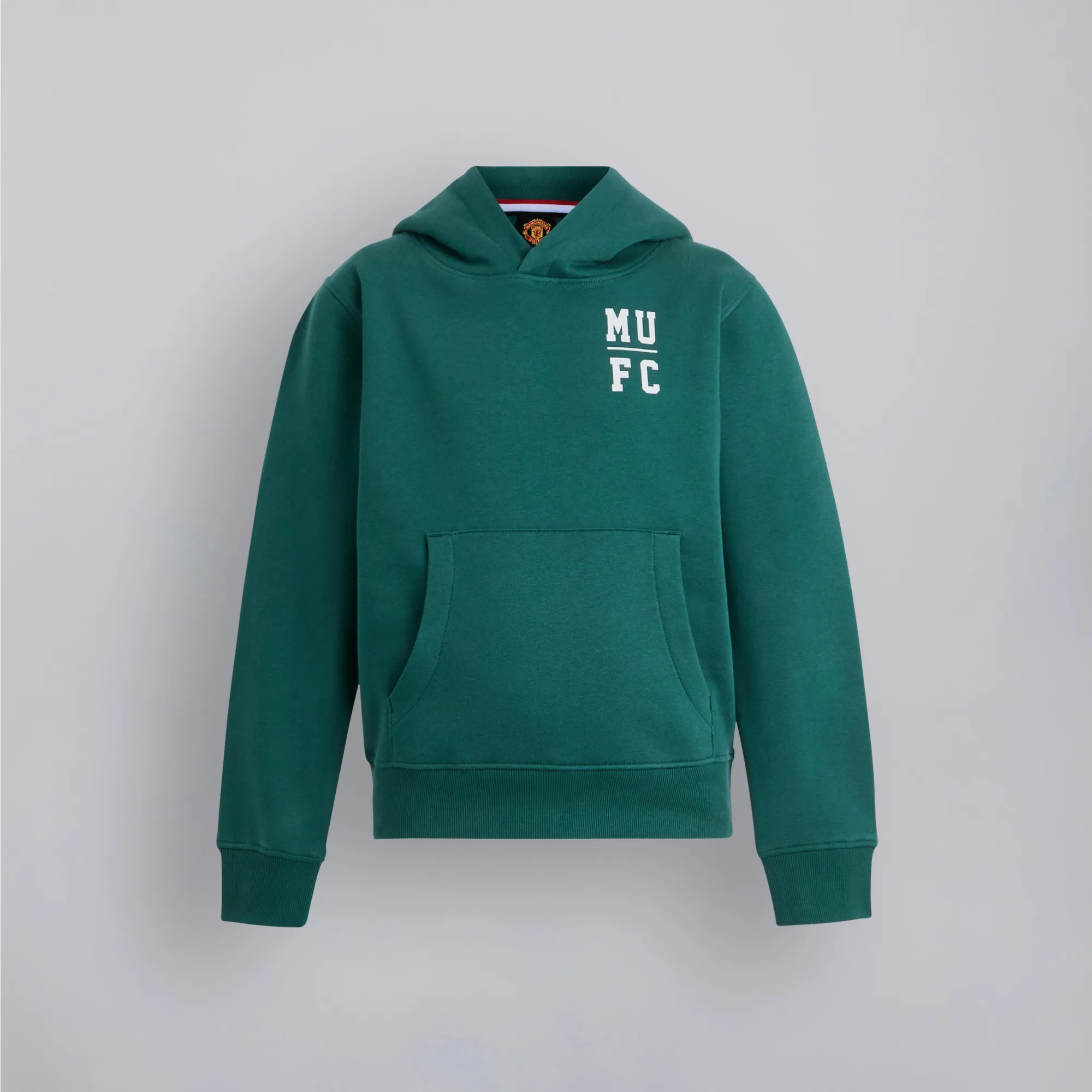 Manchester United Kids Varsity Back Print Overhead Hoodie Green