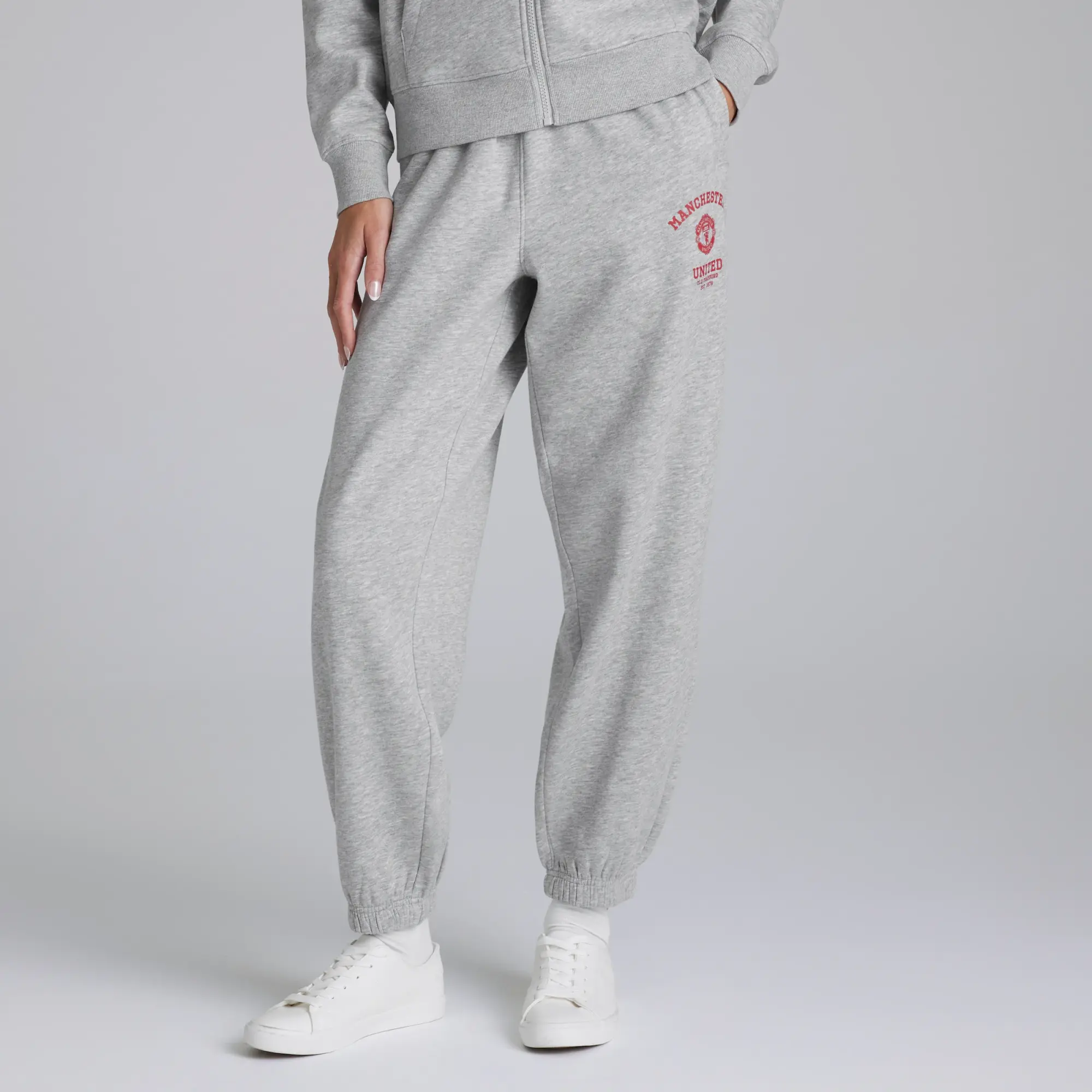Manchester United Womens Varsity Joggers Grey