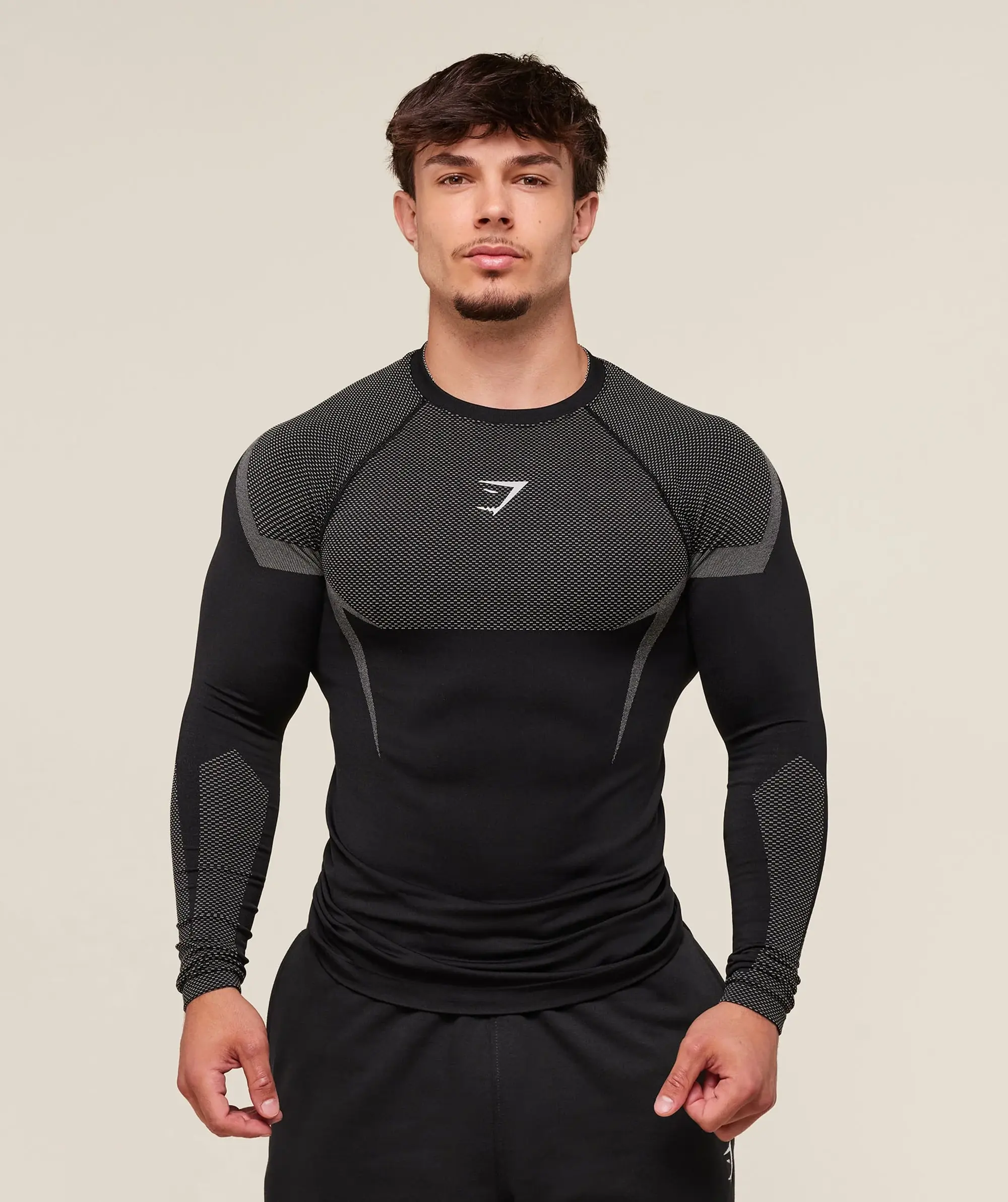  Onyx 5.0 Seamless Long Sleeve T-Shirt - Black/Light Grey