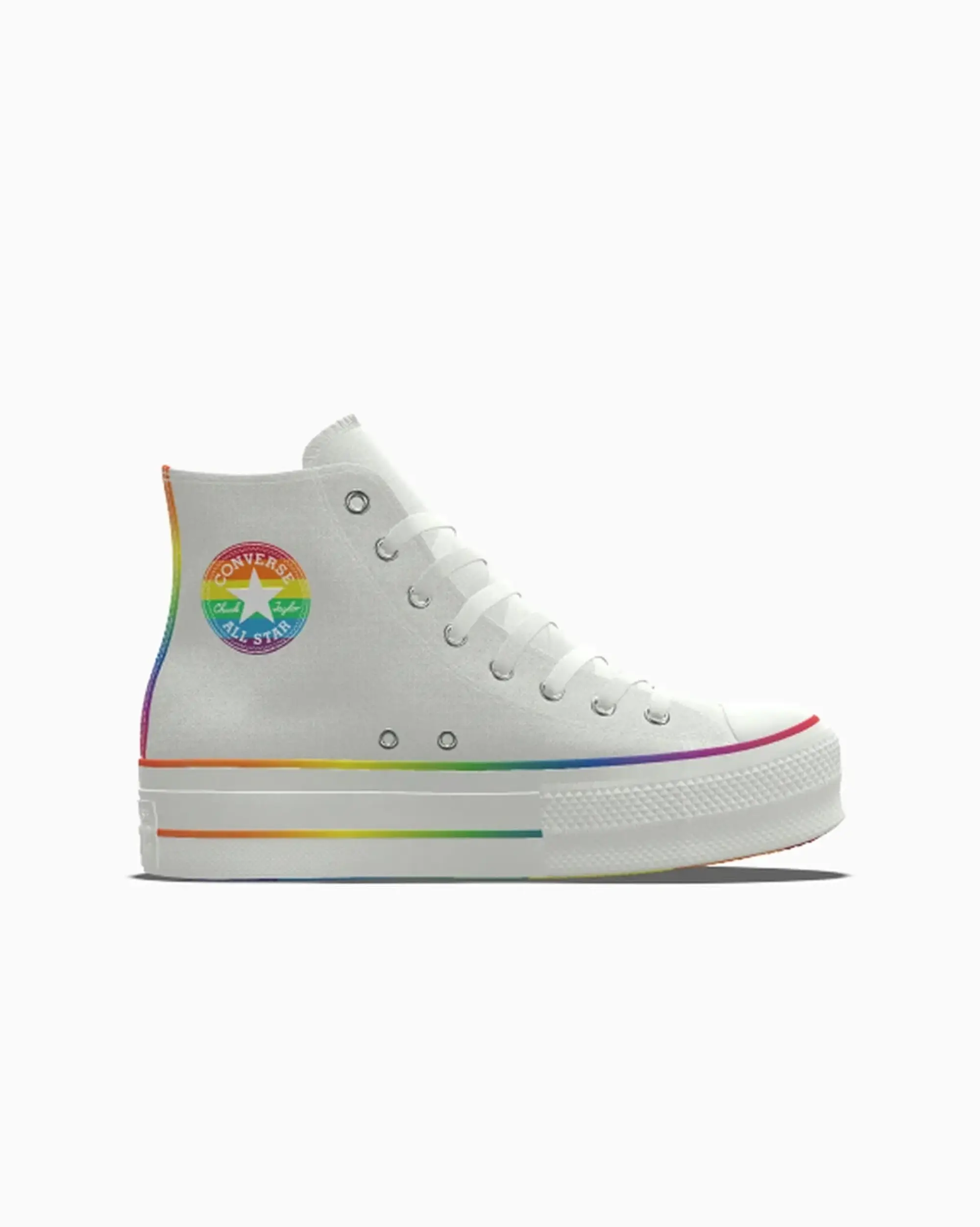 Converse Custom Chuck Taylor All Star Lift Platform Pride By You - White