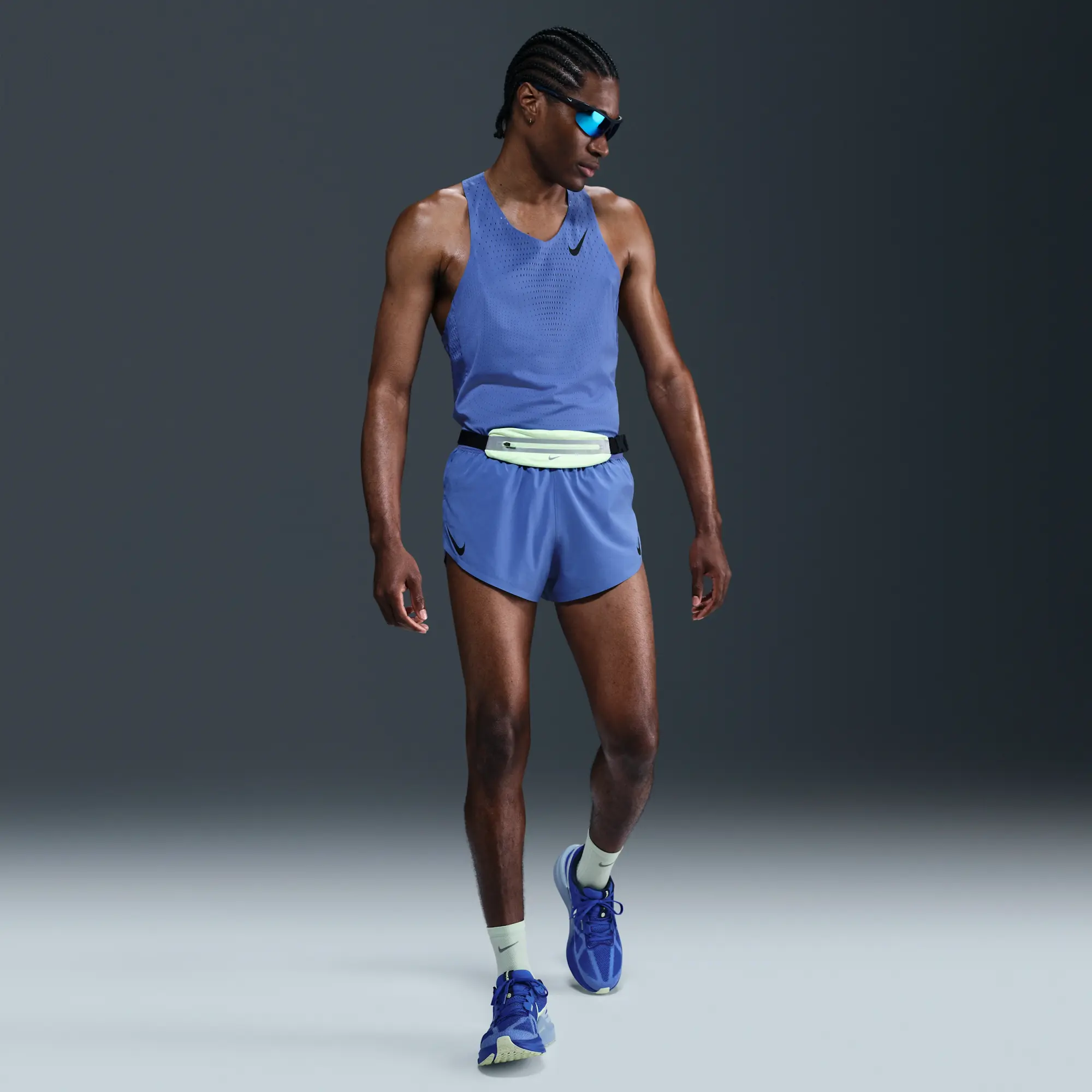 Nike AeroSwift Men's Dri-FIT ADV 5cm (approx.) Brief-Lined Running Shorts - Blue - Polyester/Elastane