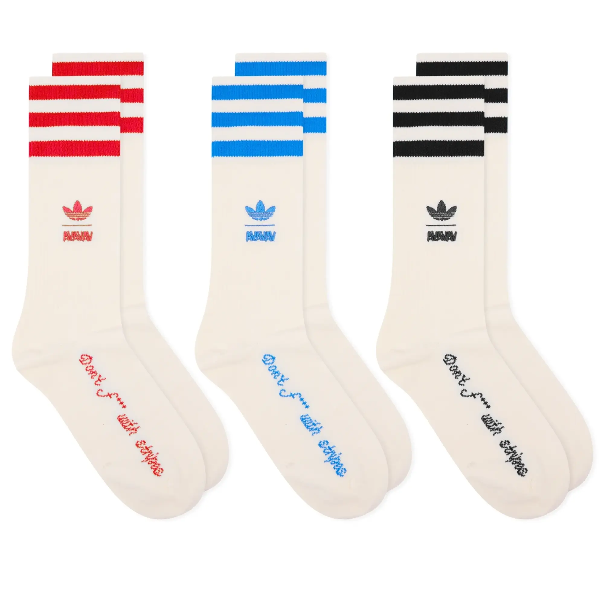 adidas Originals Adidas Women's by Avavav Socks - 3 Pack White/Black/Scarlet