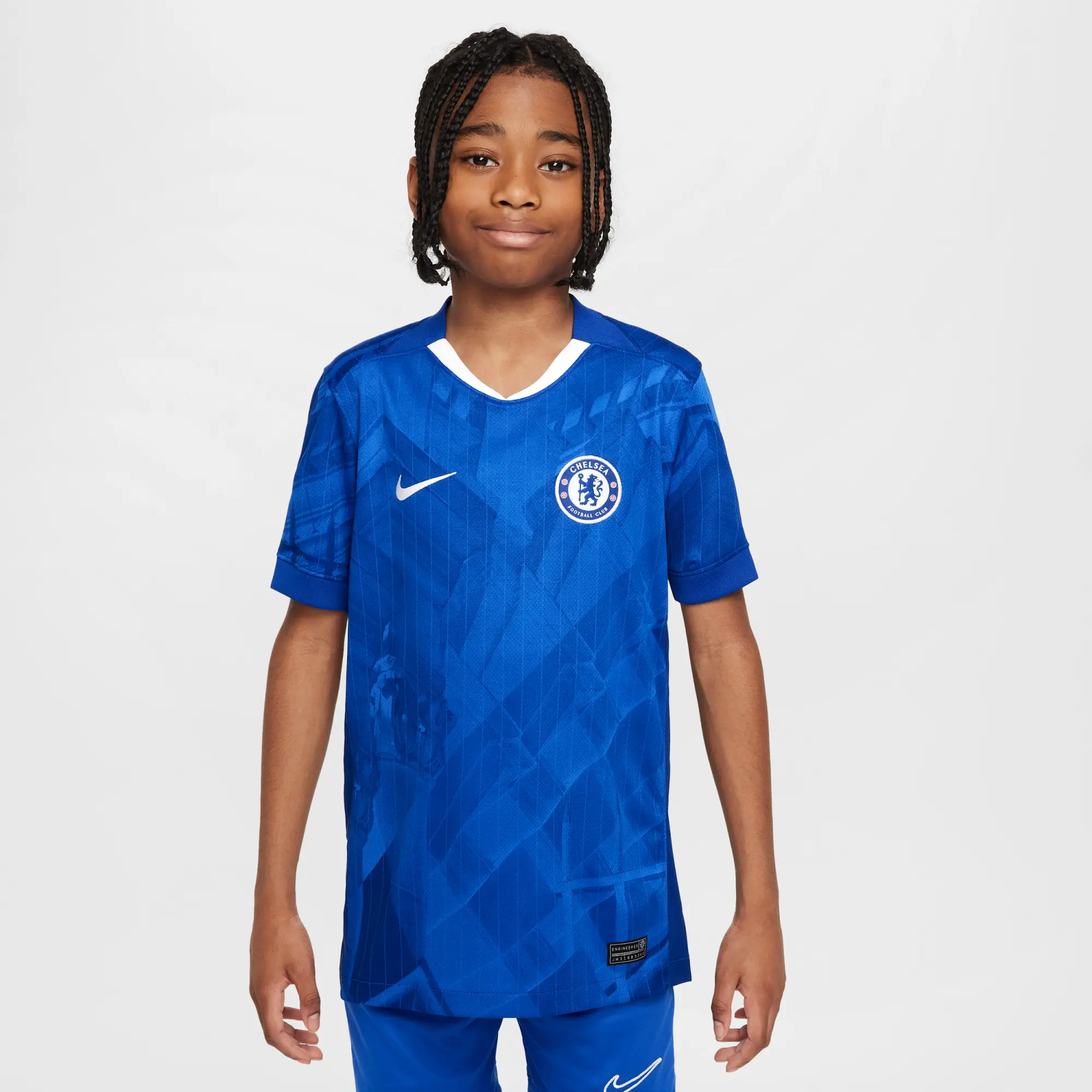 Chelsea F.C. 2025/26 Stadium Home Older Kids' Nike Dri-FIT Football Replica Shirt - Blue - Recycled Polyester