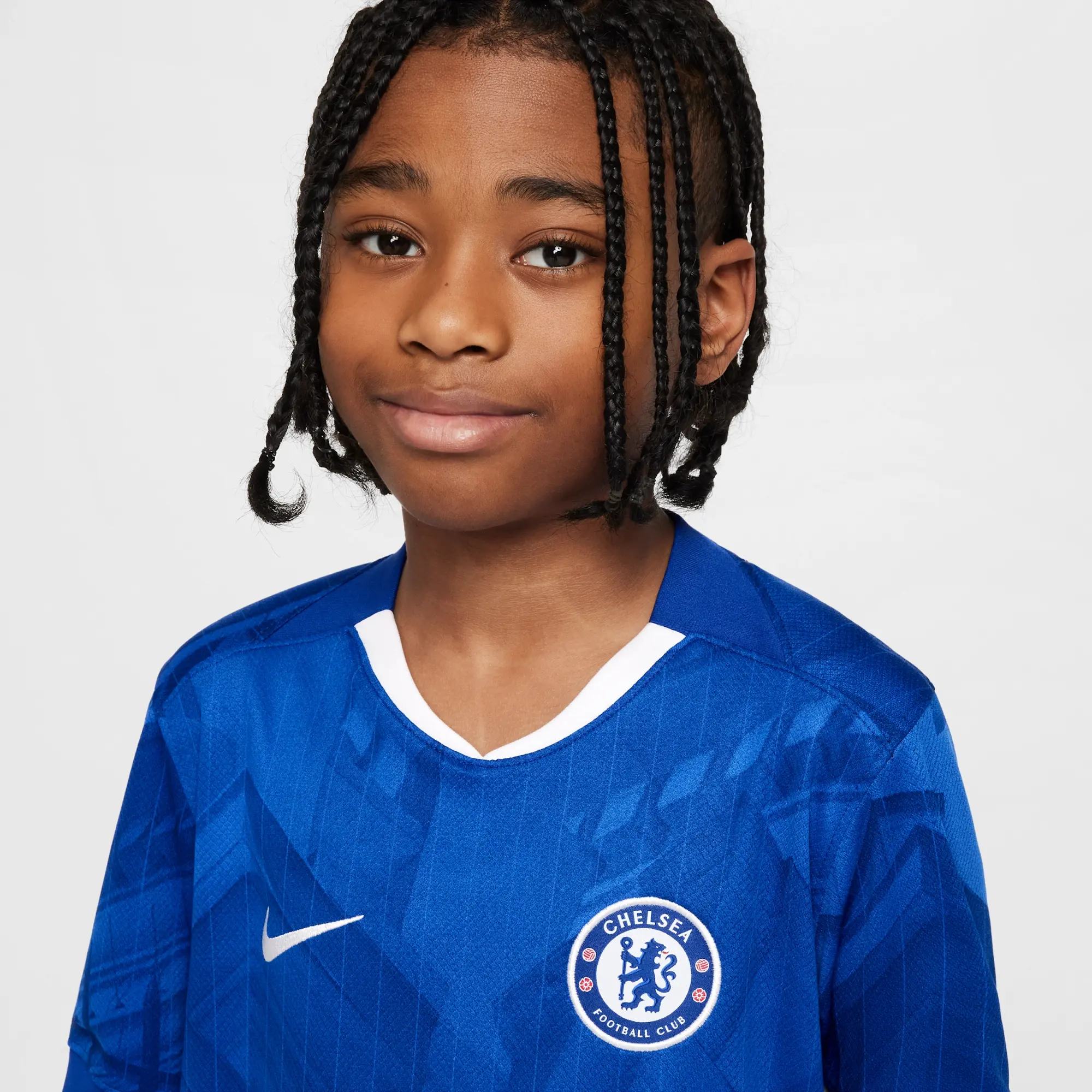 Chelsea F.C. 2025/26 Stadium Home Older Kids' Nike Dri-FIT Football Replica Shirt - Blue - Recycled Polyester