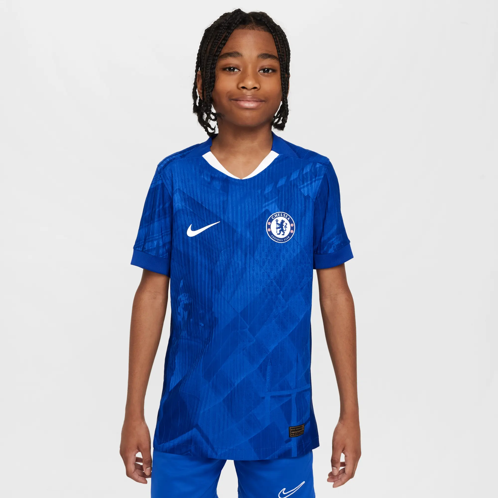Chelsea F.C. 2025/26 Match Home Older Kids' Nike Dri-FIT ADV Football Authentic Shirt - Blue - Sustainable Materials