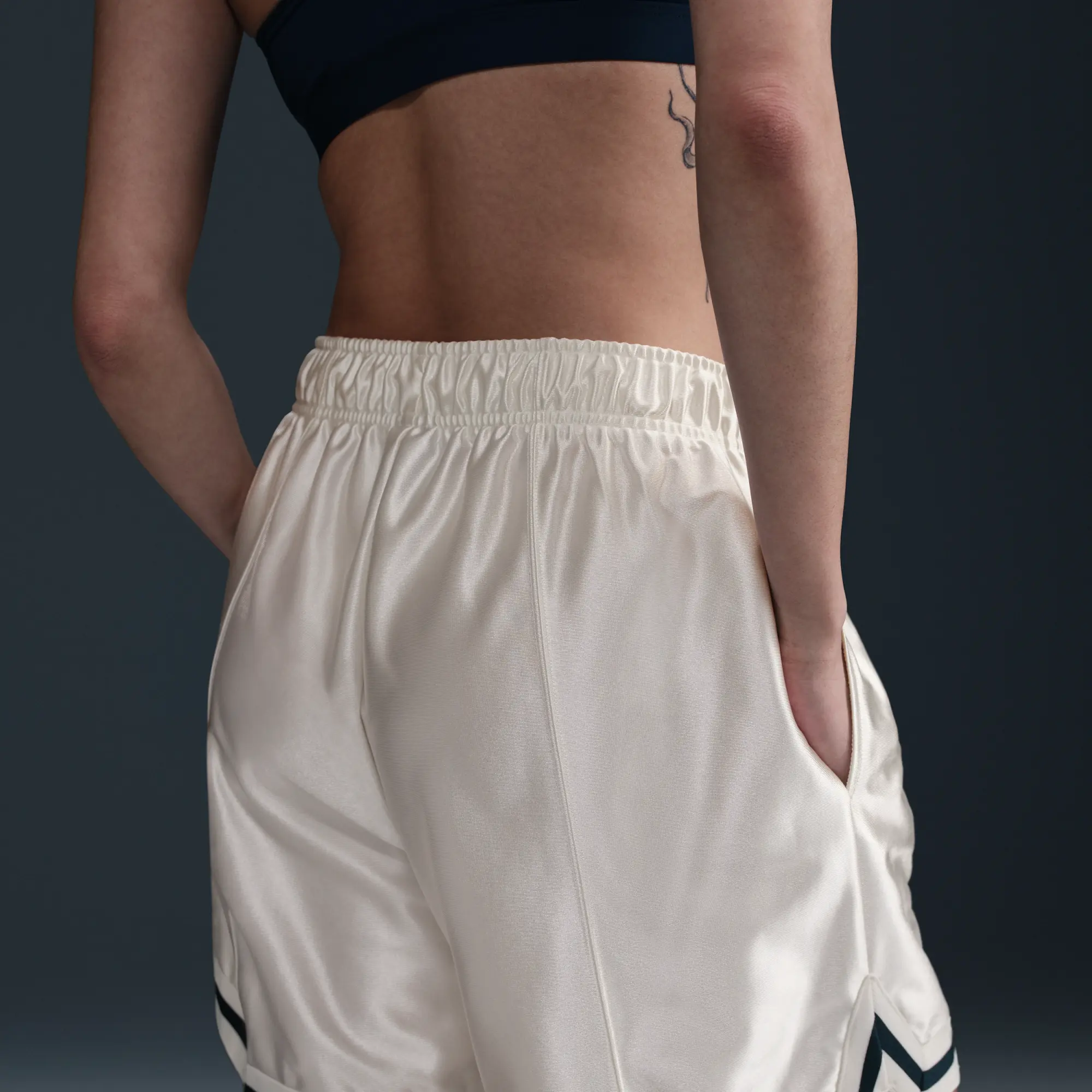 Nike Sportswear Women's Loose Mid-Rise Graphic Shorts - White - Polyester