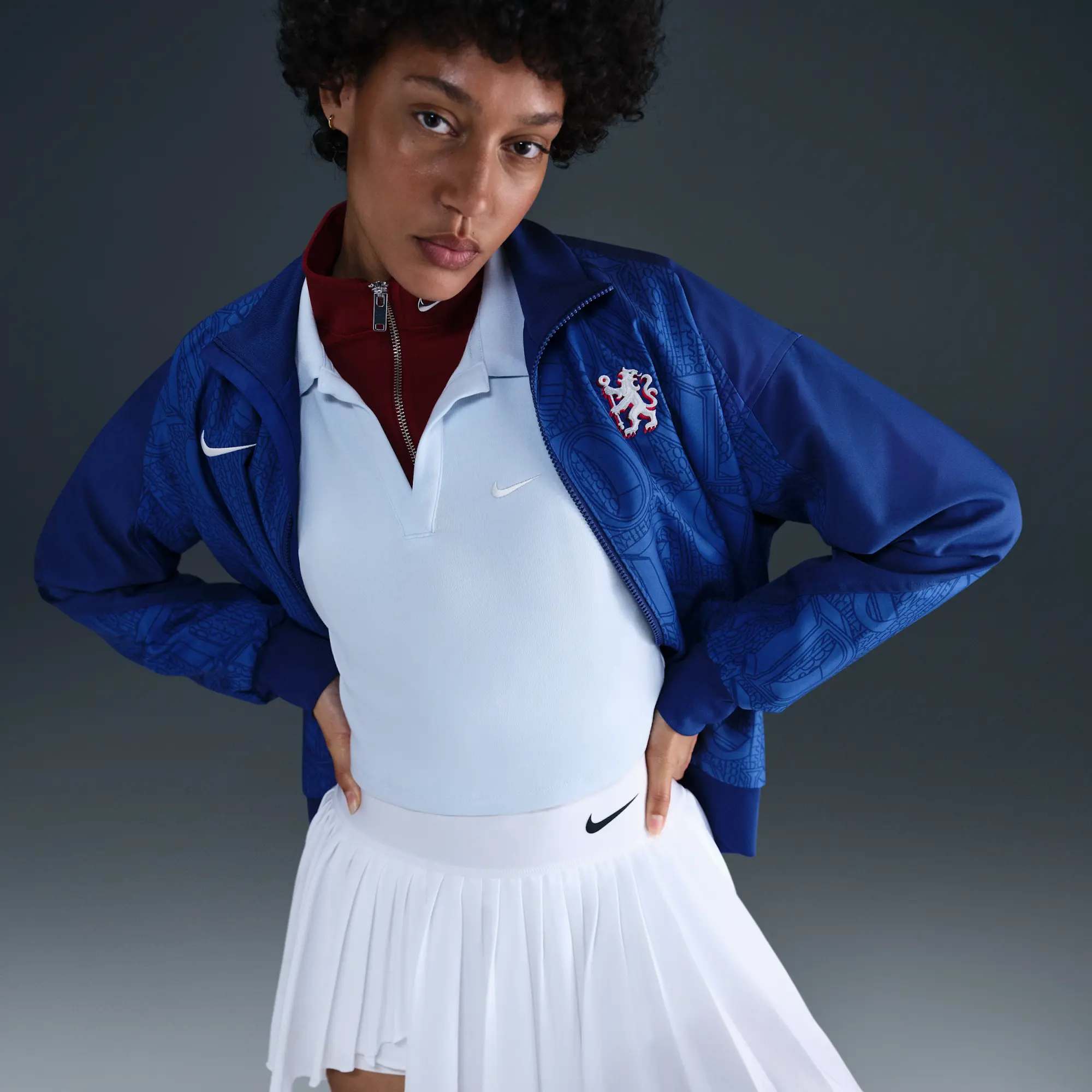 Chelsea F.C. Strike Women's Nike Dri-FIT Football Anthem Jacket - Blue - Polyester