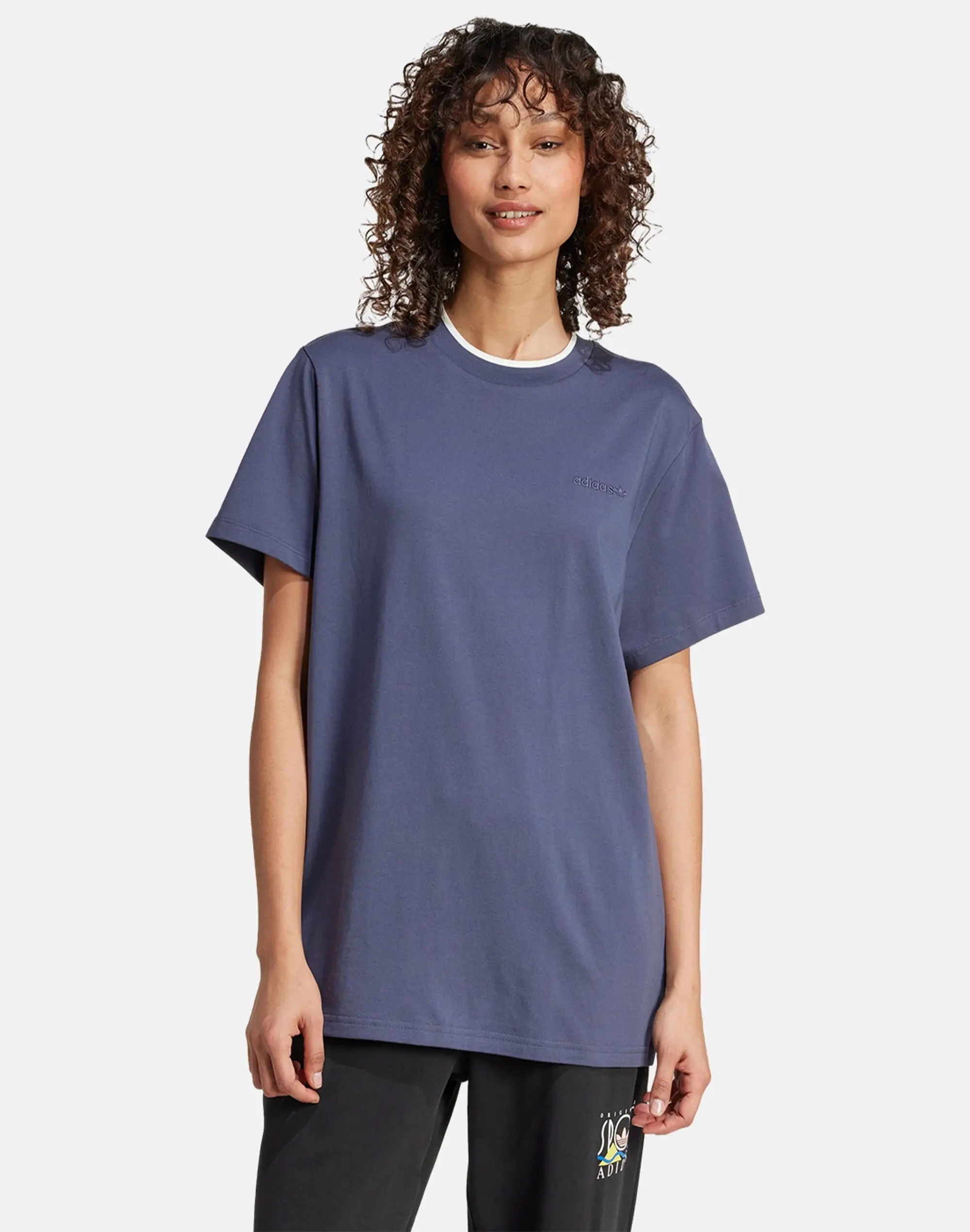 Women's Adidas Originals Graphic T-Shirt in Navy Blue 