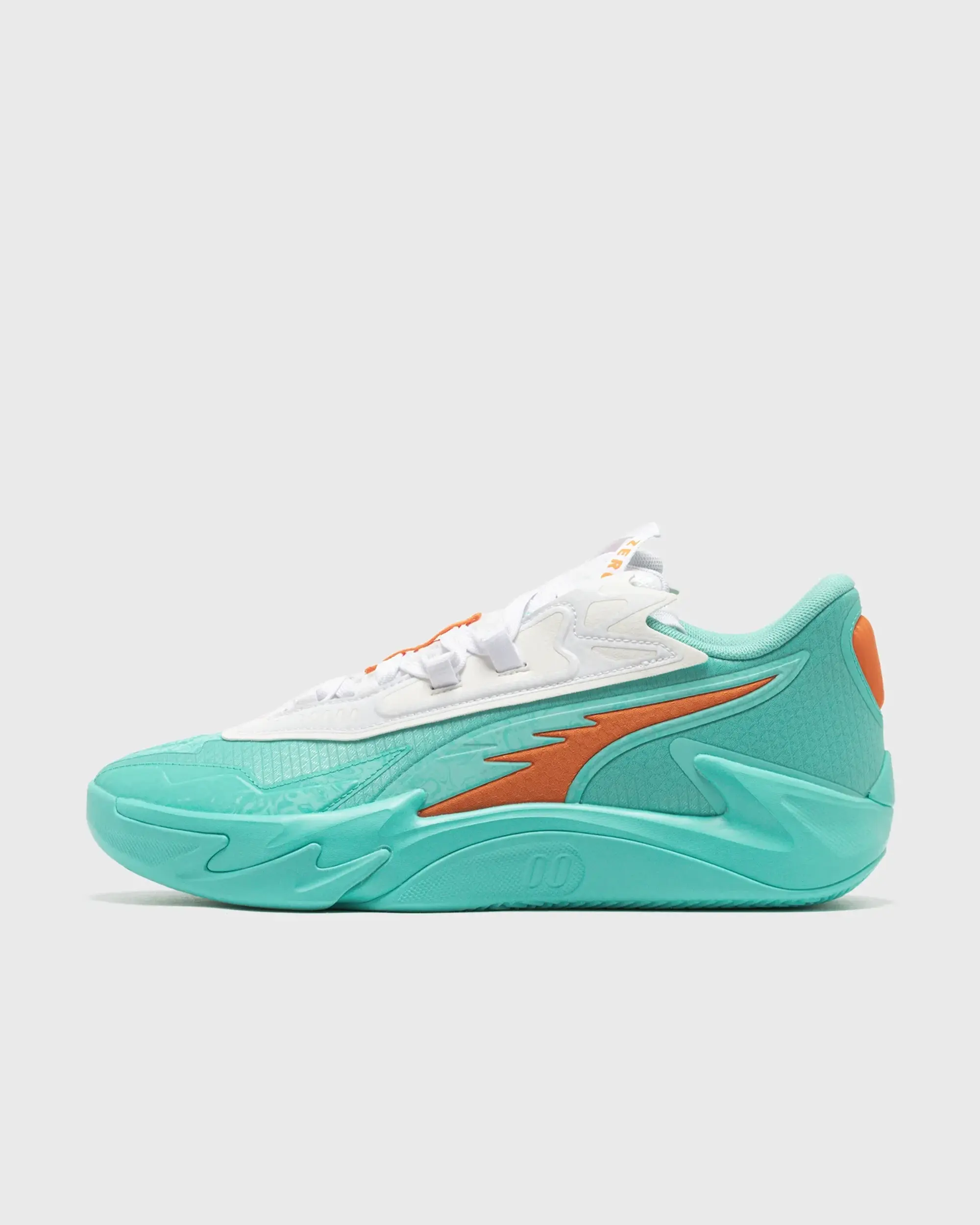 PUMA Scoot Zeros II Shift Basketball Shoes Unisex, Aquatic/Orange Poppy, size 10
