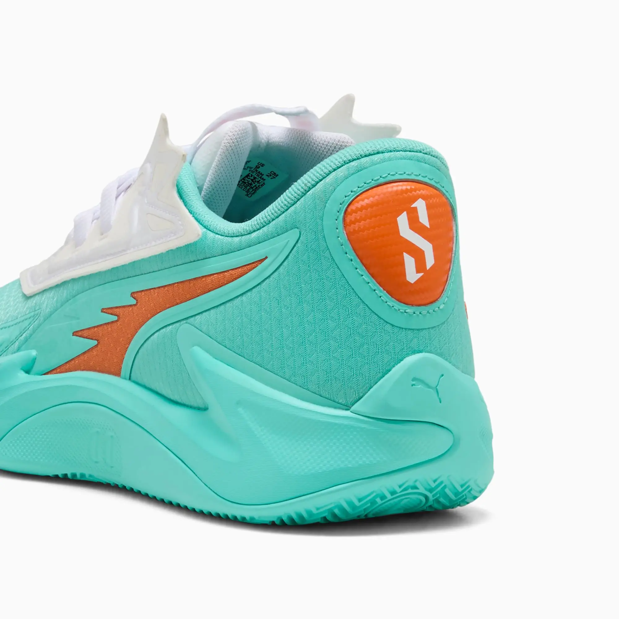 PUMA Scoot Zeros II Shift Basketball Shoes Unisex, Aquatic/Orange Poppy, size 10