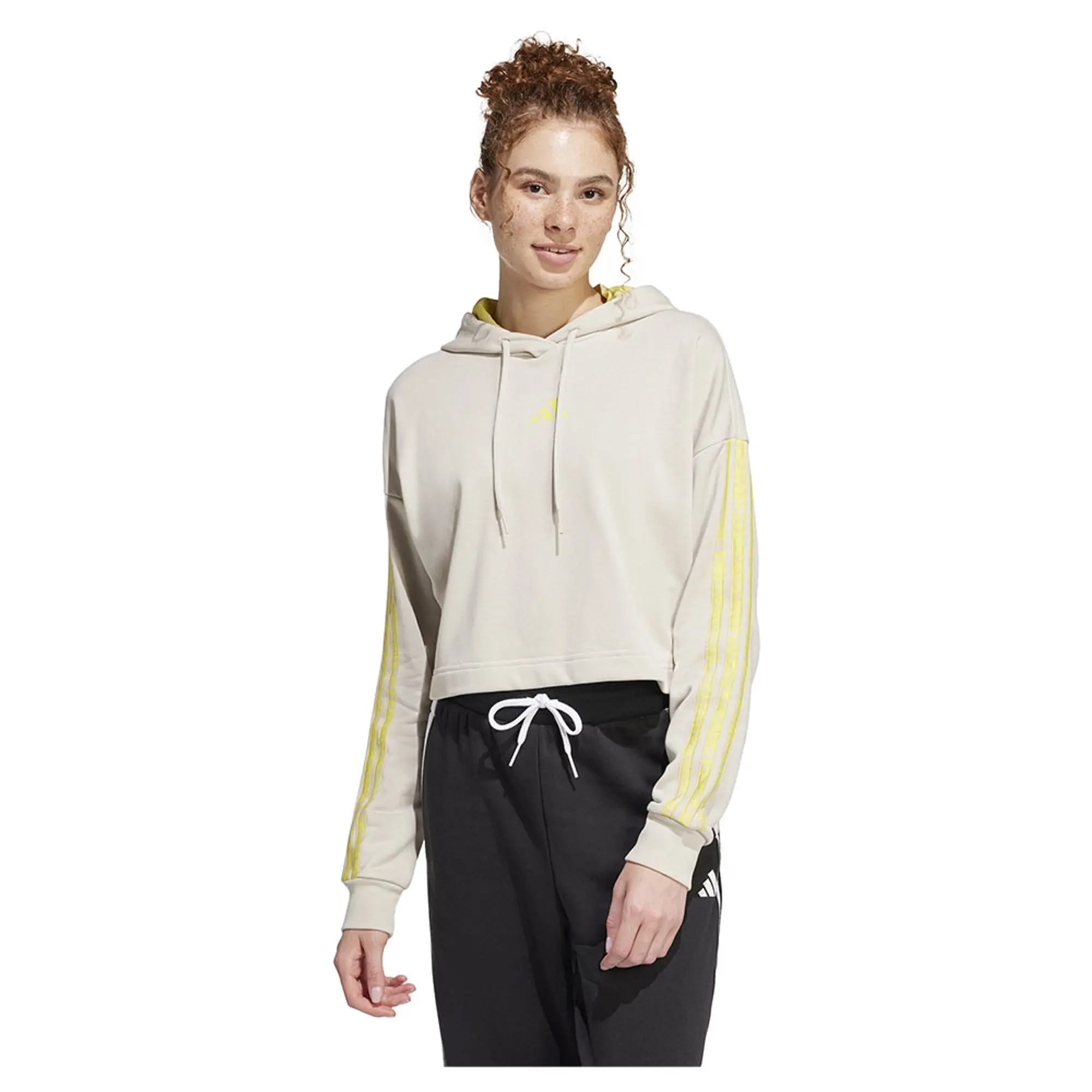 Adidas Essentials 3 Stripes Print French Terry Hoodie