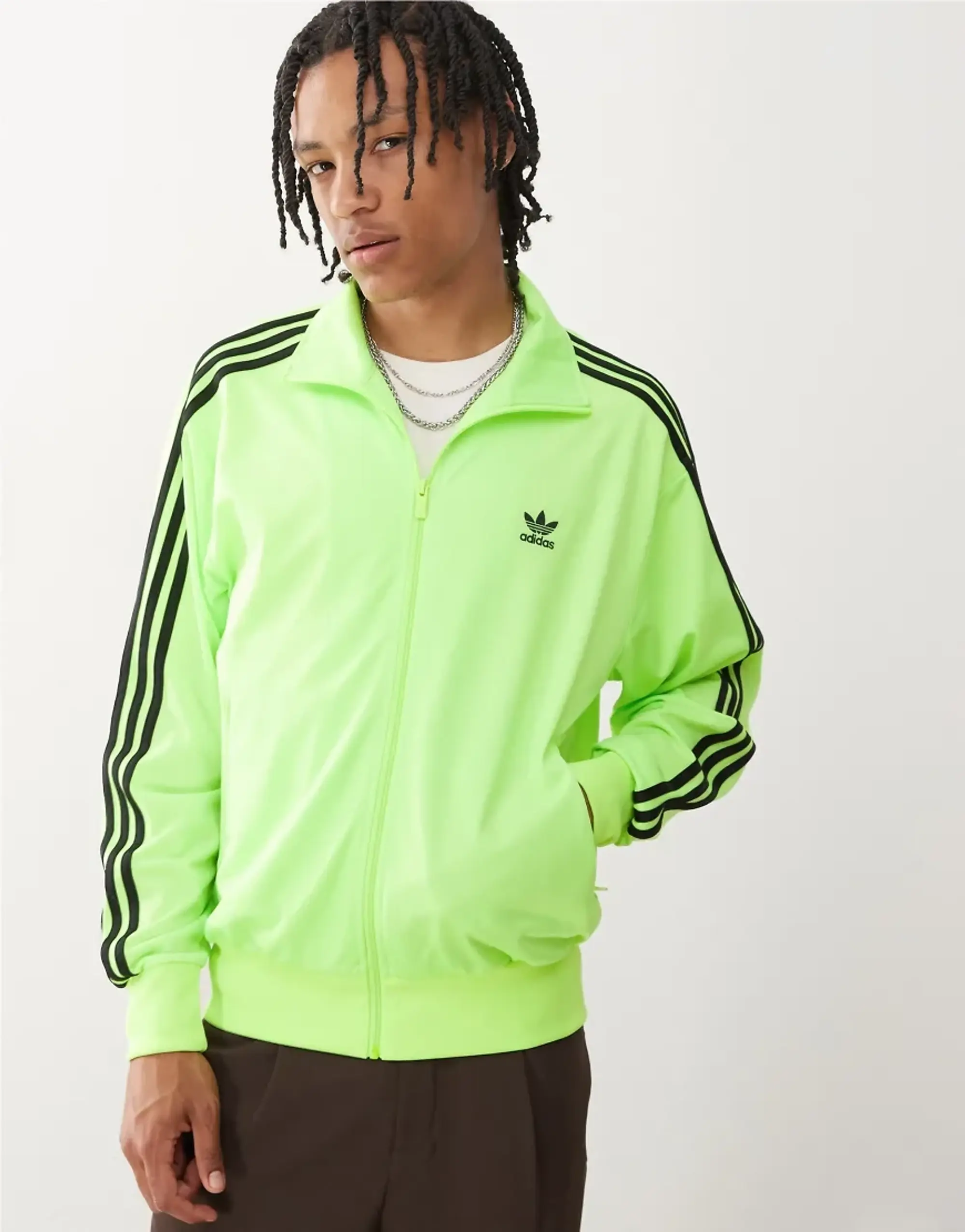 Adidas Originals Adicolor Classics Firebird Track Top In Signal Green / Black