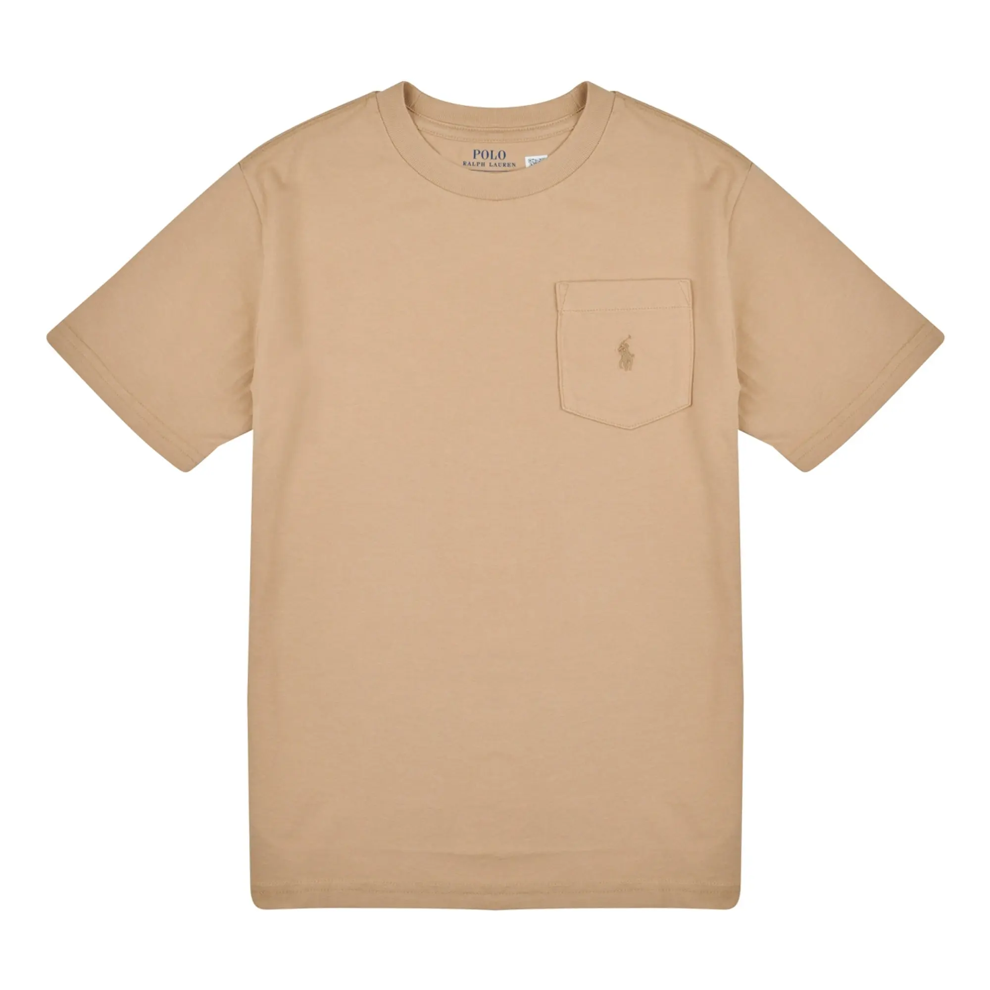 Polo Ralph Lauren  SS POCKET TEE  girls's Children's T shirt in Beige