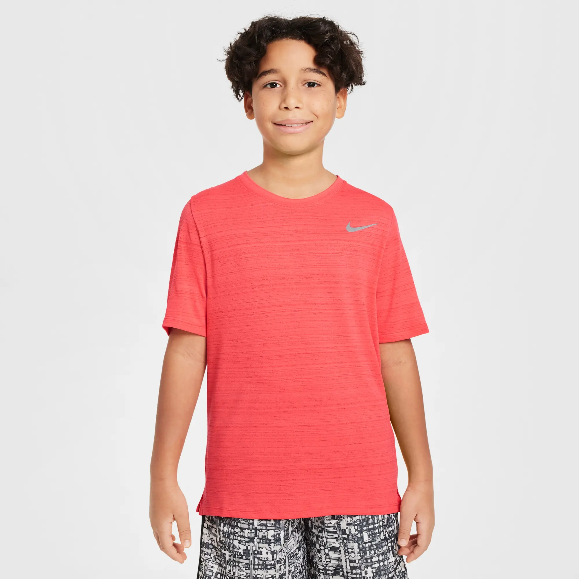 Nike Dri-FIT Miler Older Kids' (Boys') Training Top - Red - Polyester