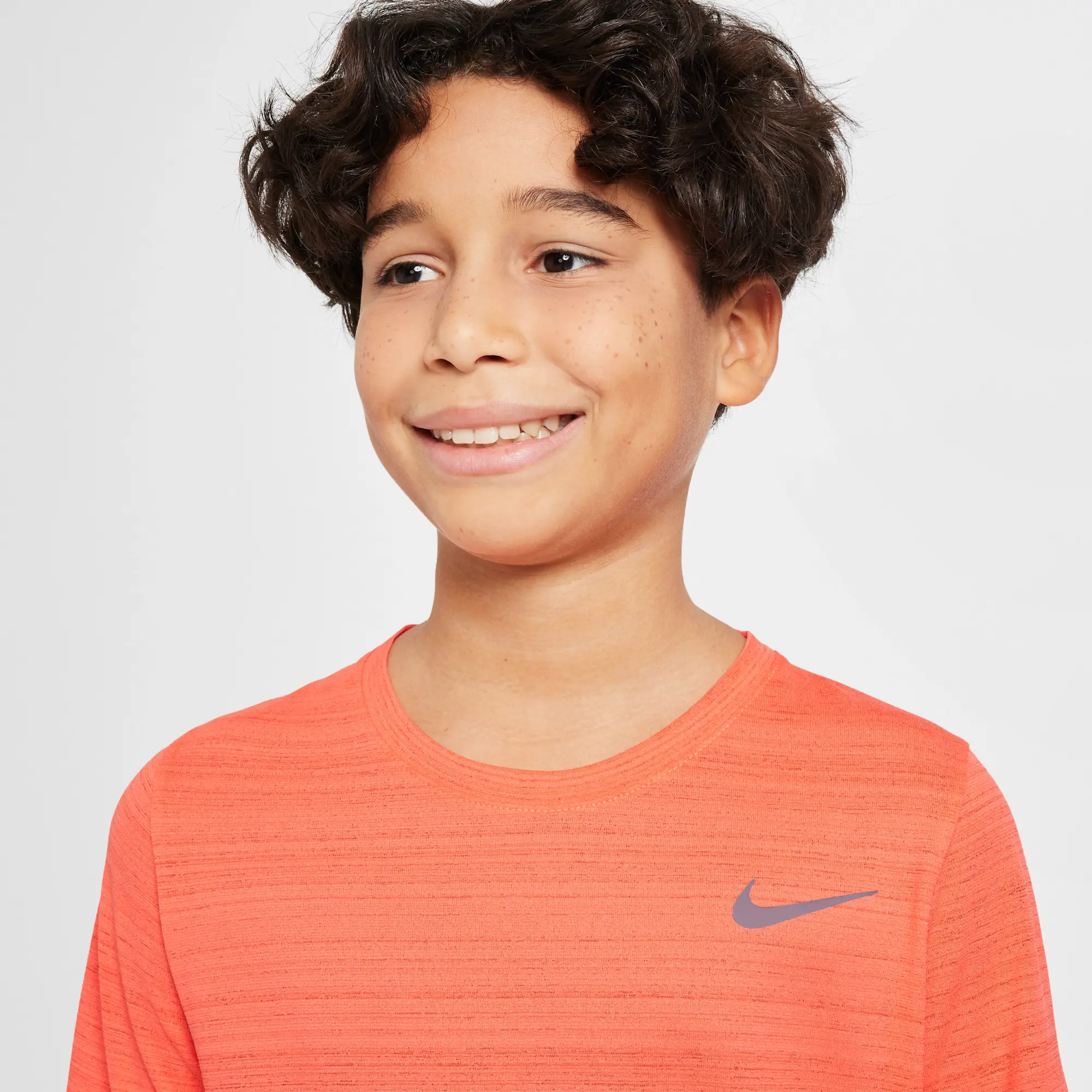 Nike Dri-FIT Miler Older Kids' (Boys') Training Top - Pink - Polyester