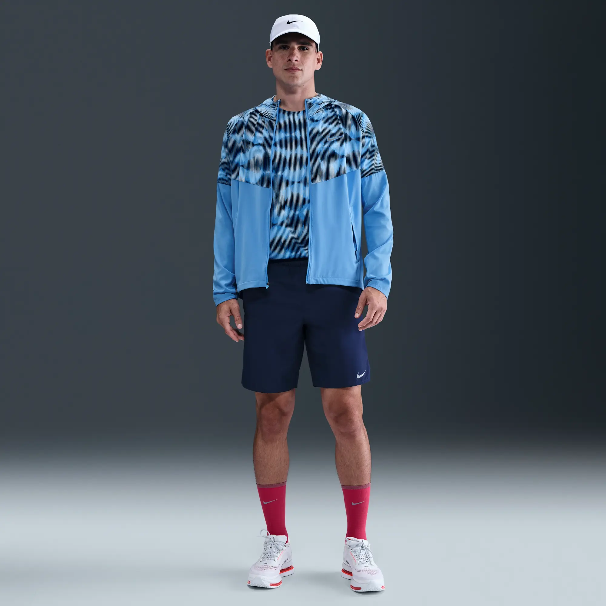Nike Miler Men's Running Jacket - Blue - Polyester/Elastane