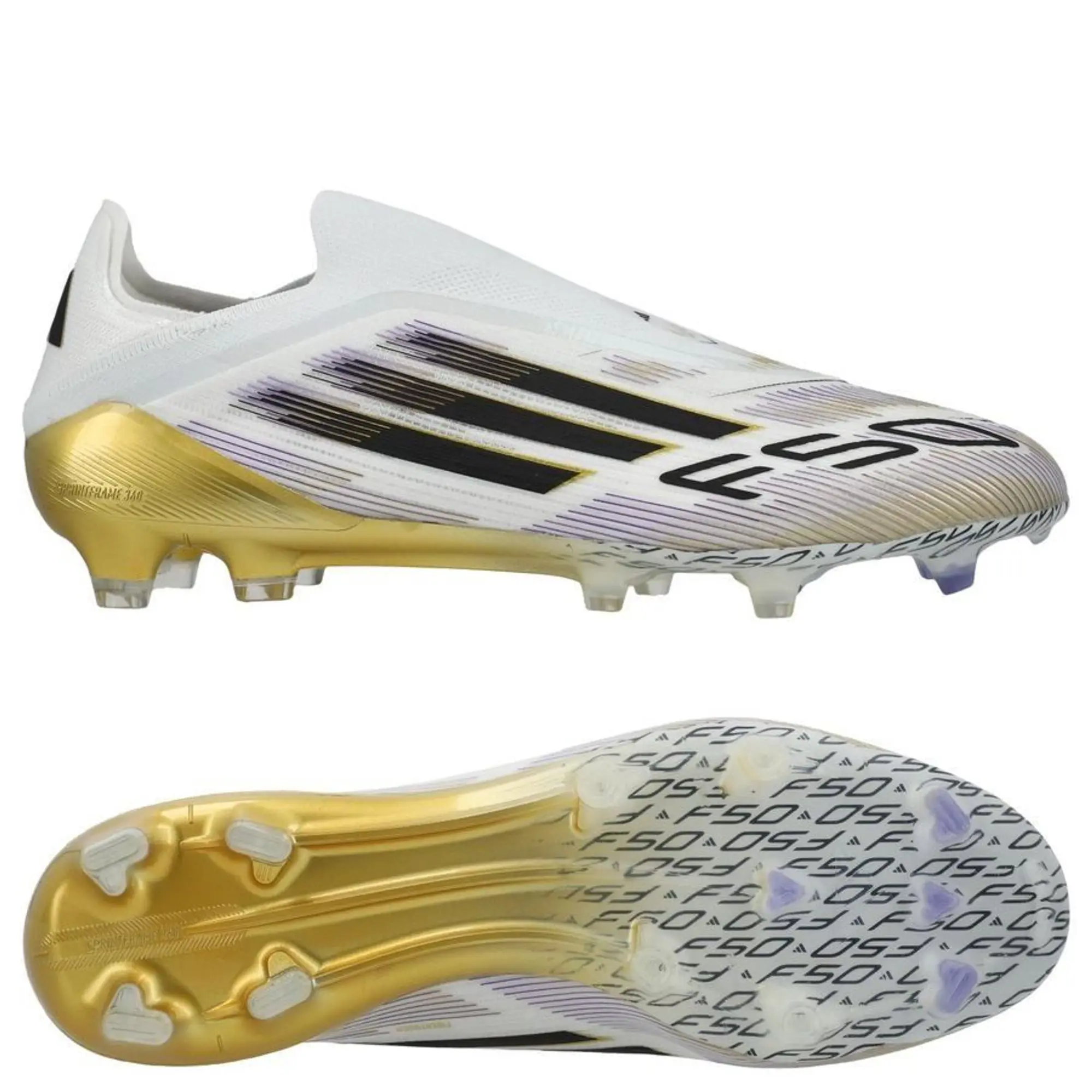Adidas F50 Elite Laceless Fg Road To Glory - Footwear White/Core Black/Gold Metallic - ['White']