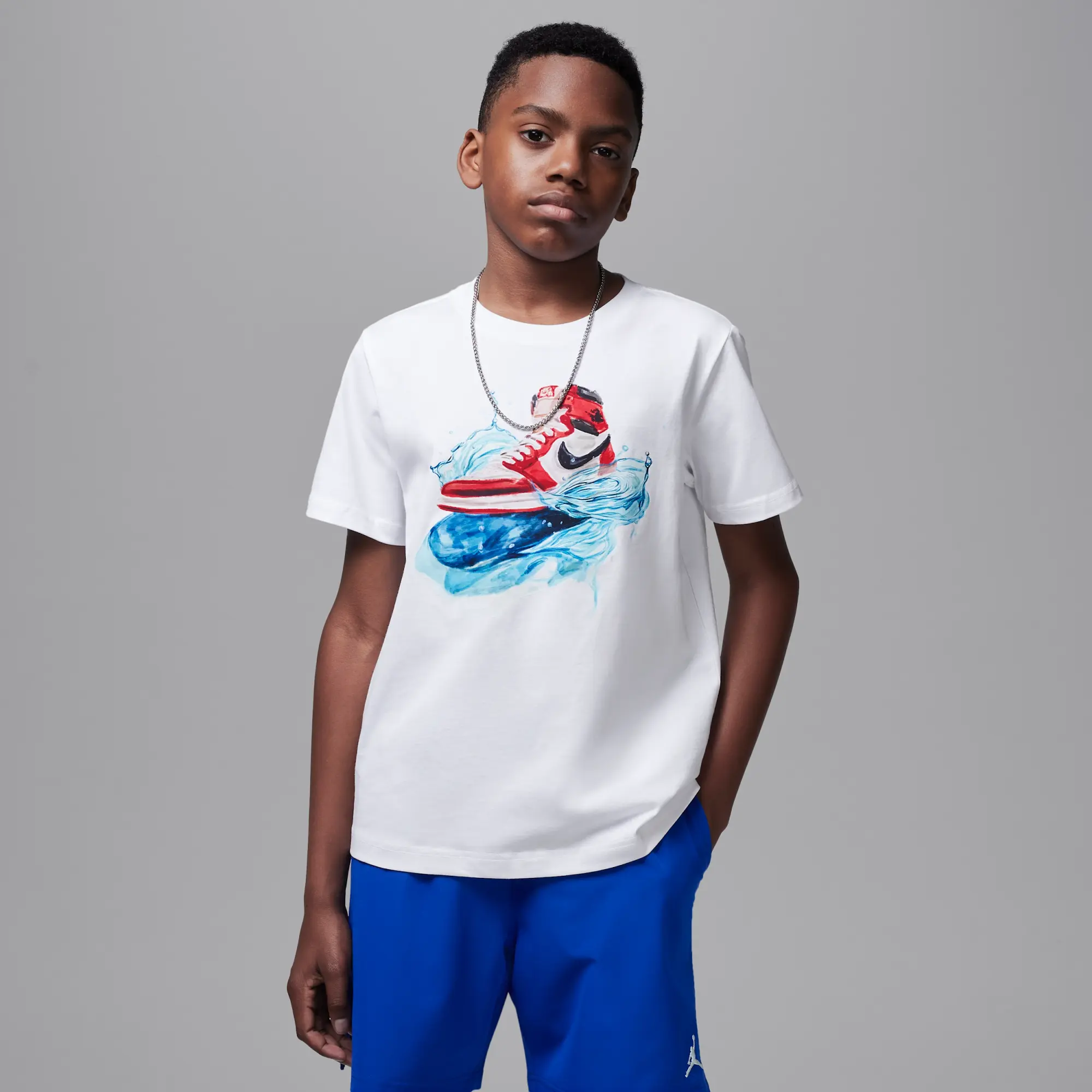 Nike Jordan Older Kids' AJ1 Wave T-Shirt - White