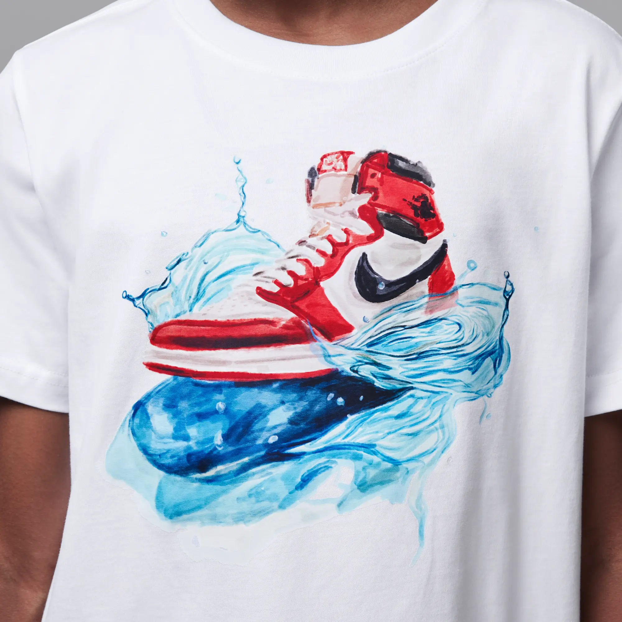 Nike Jordan Older Kids' AJ1 Wave T-Shirt - White