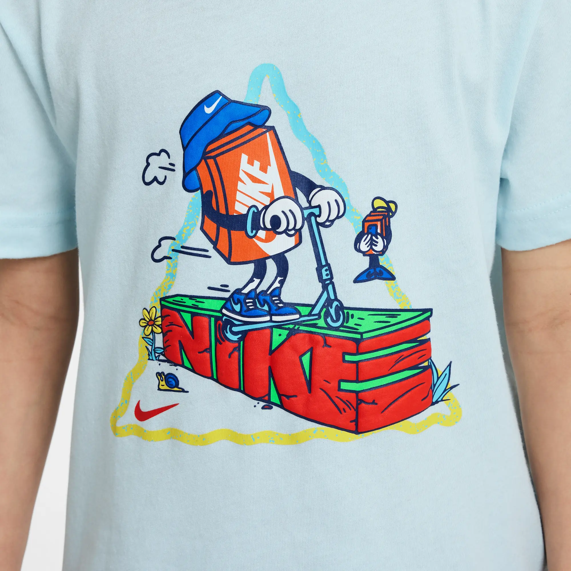 Nike Younger Kids' Boxy Scooter T-Shirt - Blue