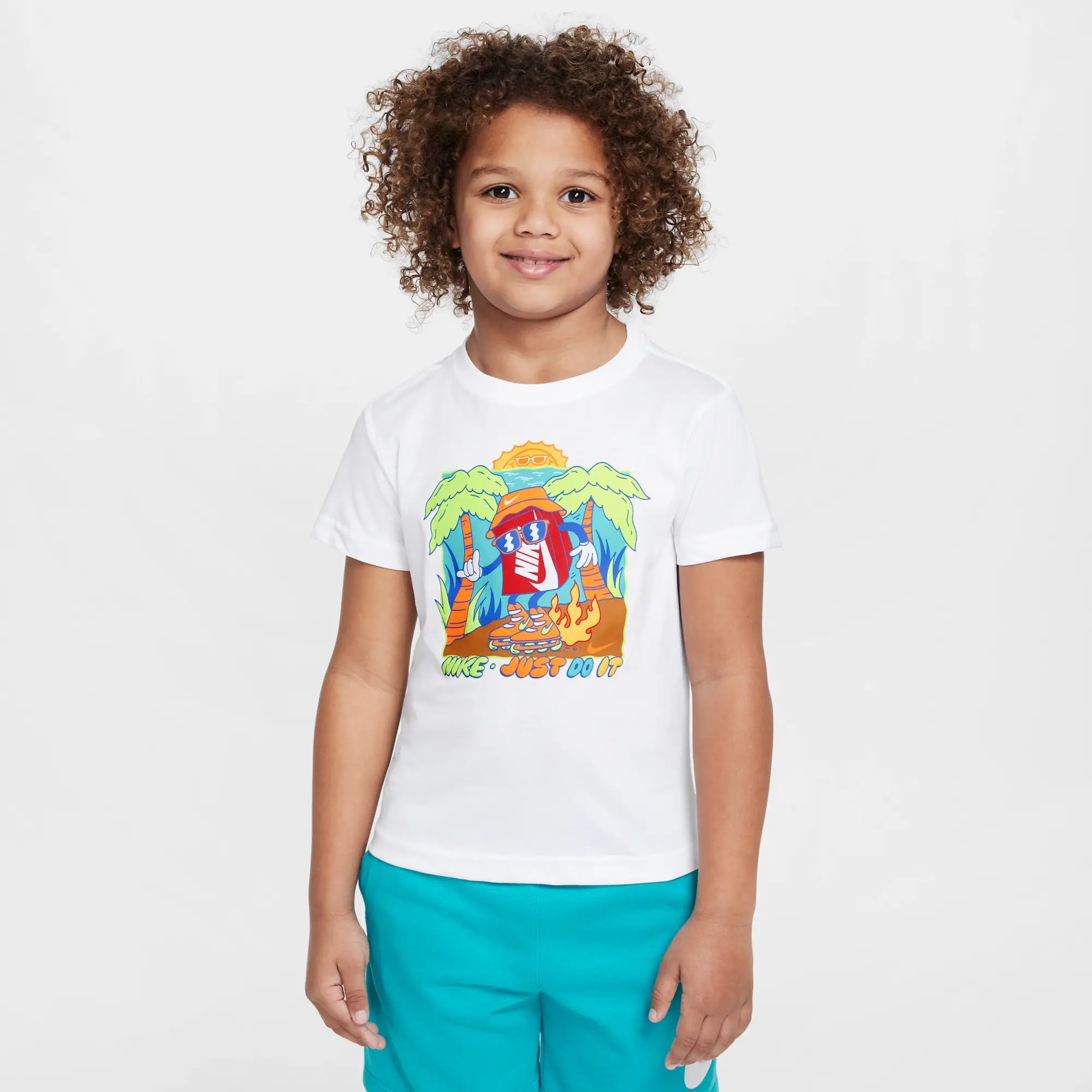 Nike Younger Kids' Boxy Palm Tree T-Shirt - White