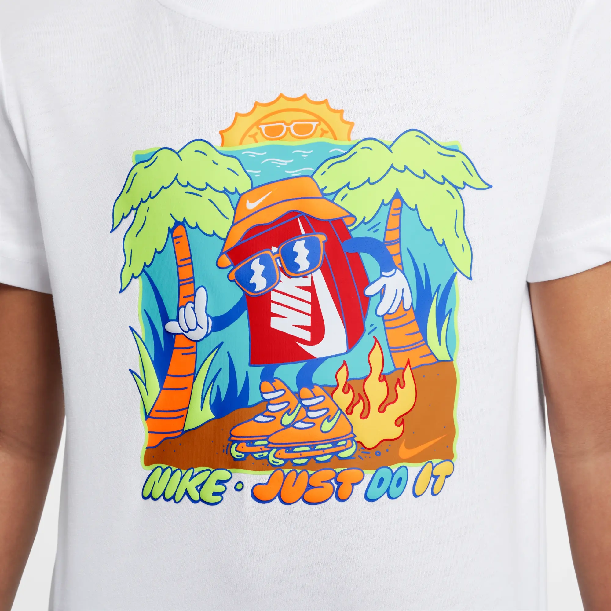 Nike Younger Kids' Boxy Palm Tree T-Shirt - White