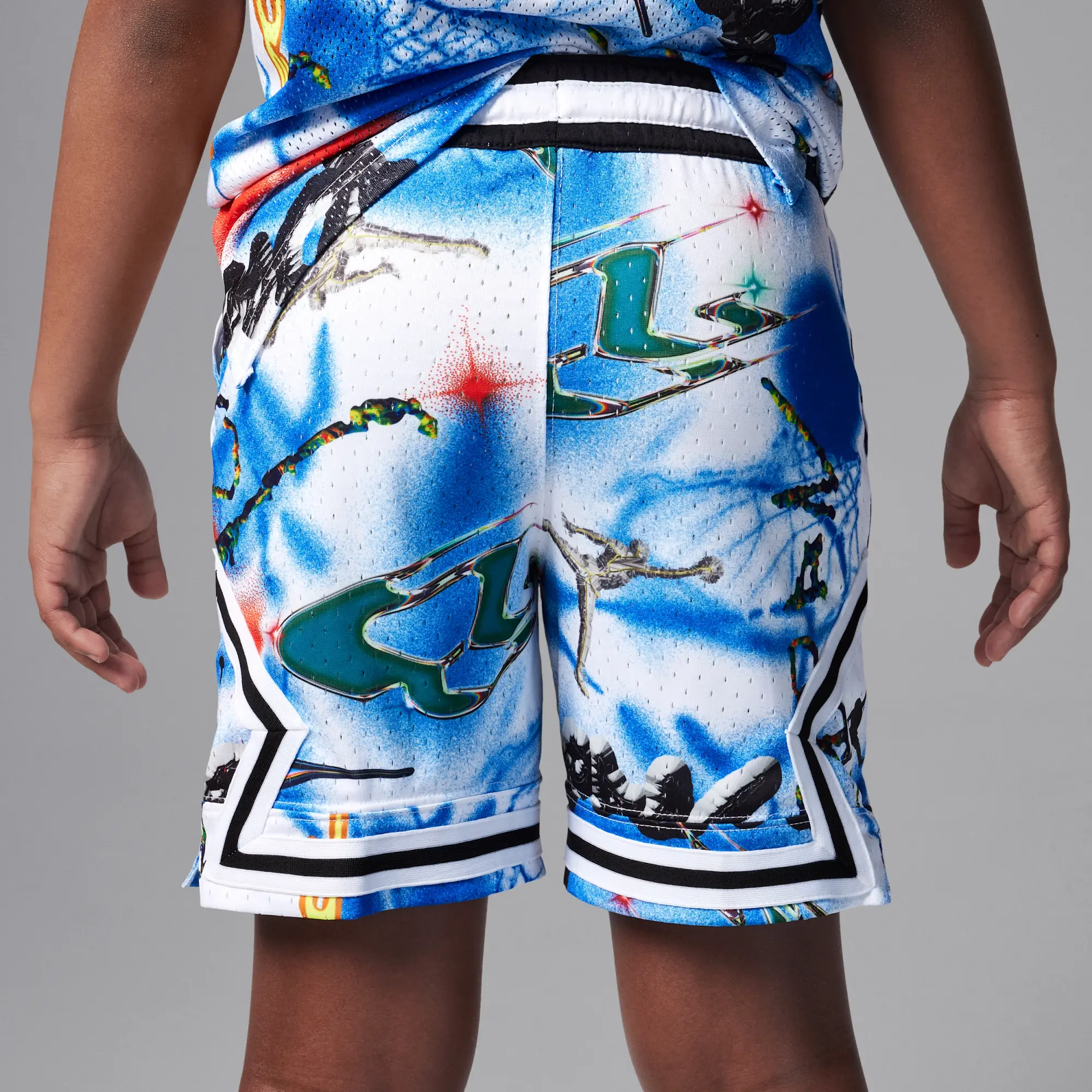 Nike Jordan Dri-FIT Older Kids' MJ Printed Sport Diamond Shorts - Blue