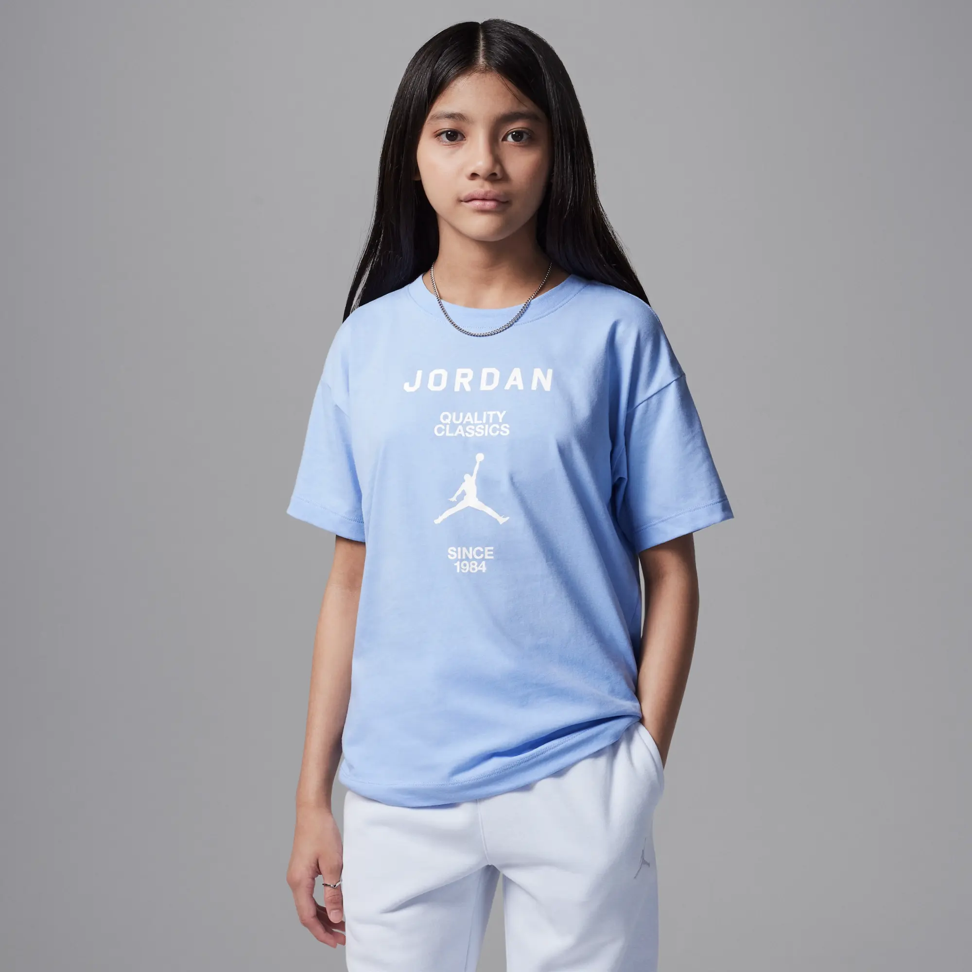 Nike Jordan Older Kids' Graphic T-Shirt - Blue - Cotton