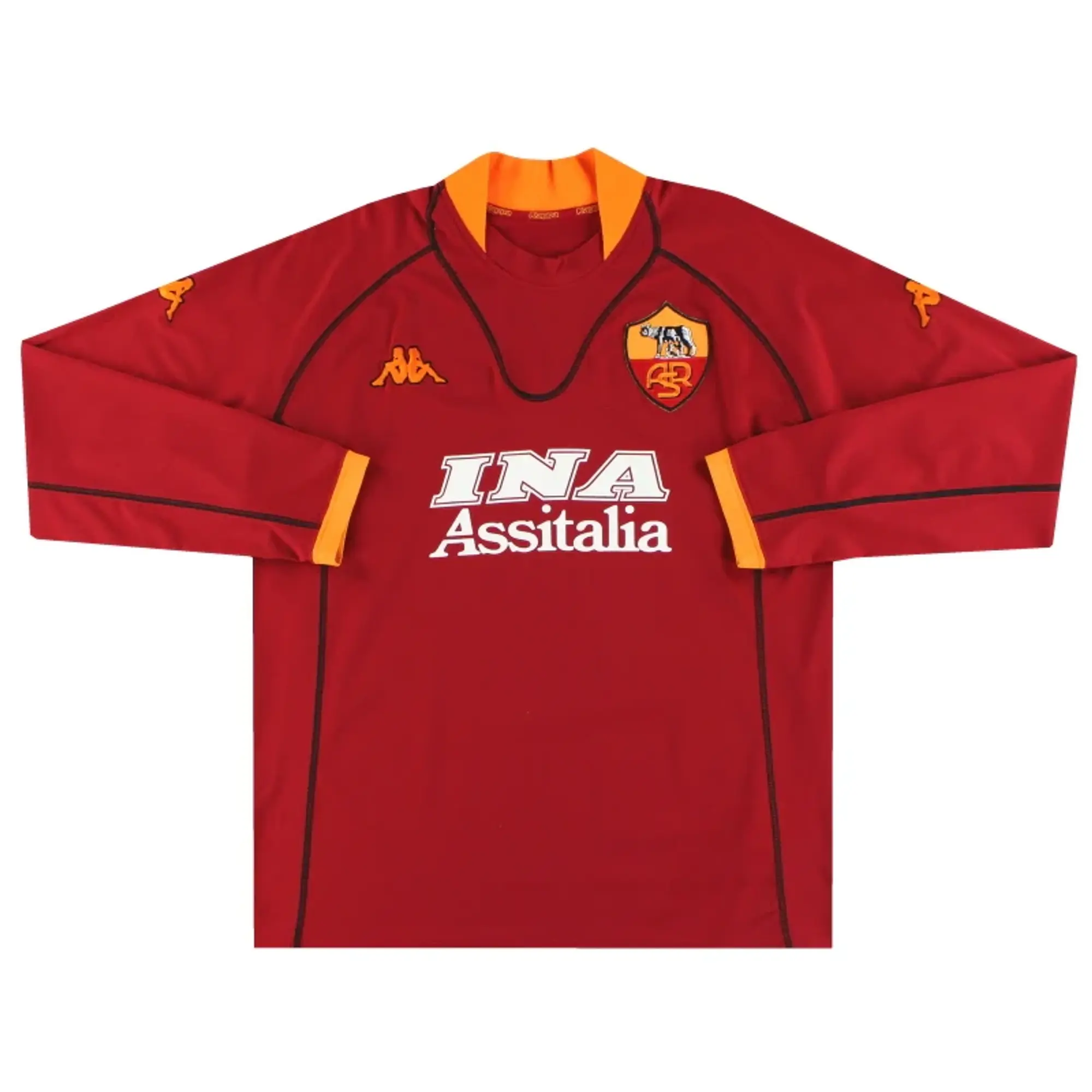 2001-02 Roma Kappa Home Shirt L/S XXL - Roma / Excellent / XXL