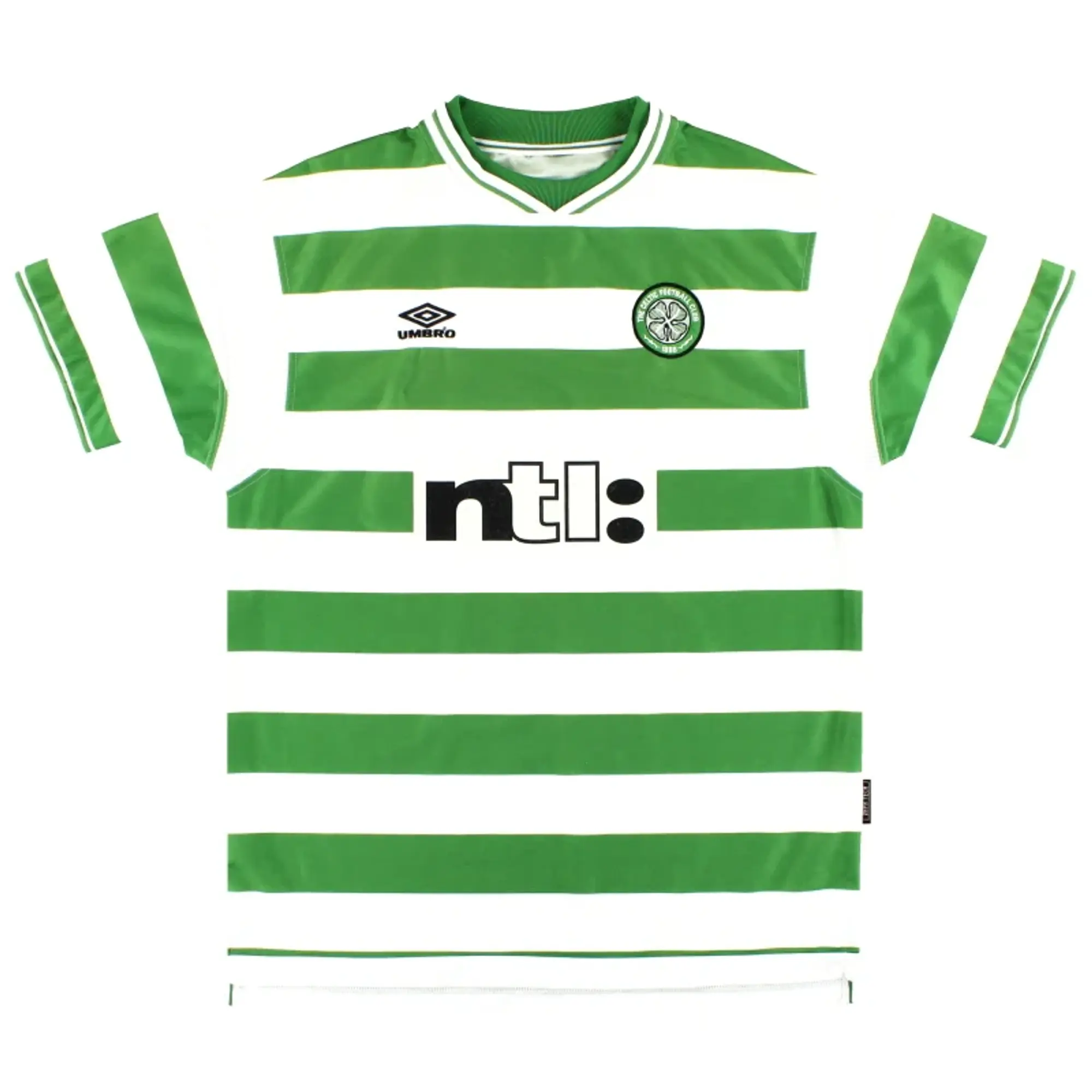 1999-01 Celtic Umbro Home Shirt L - Celtic / Excellent / Large