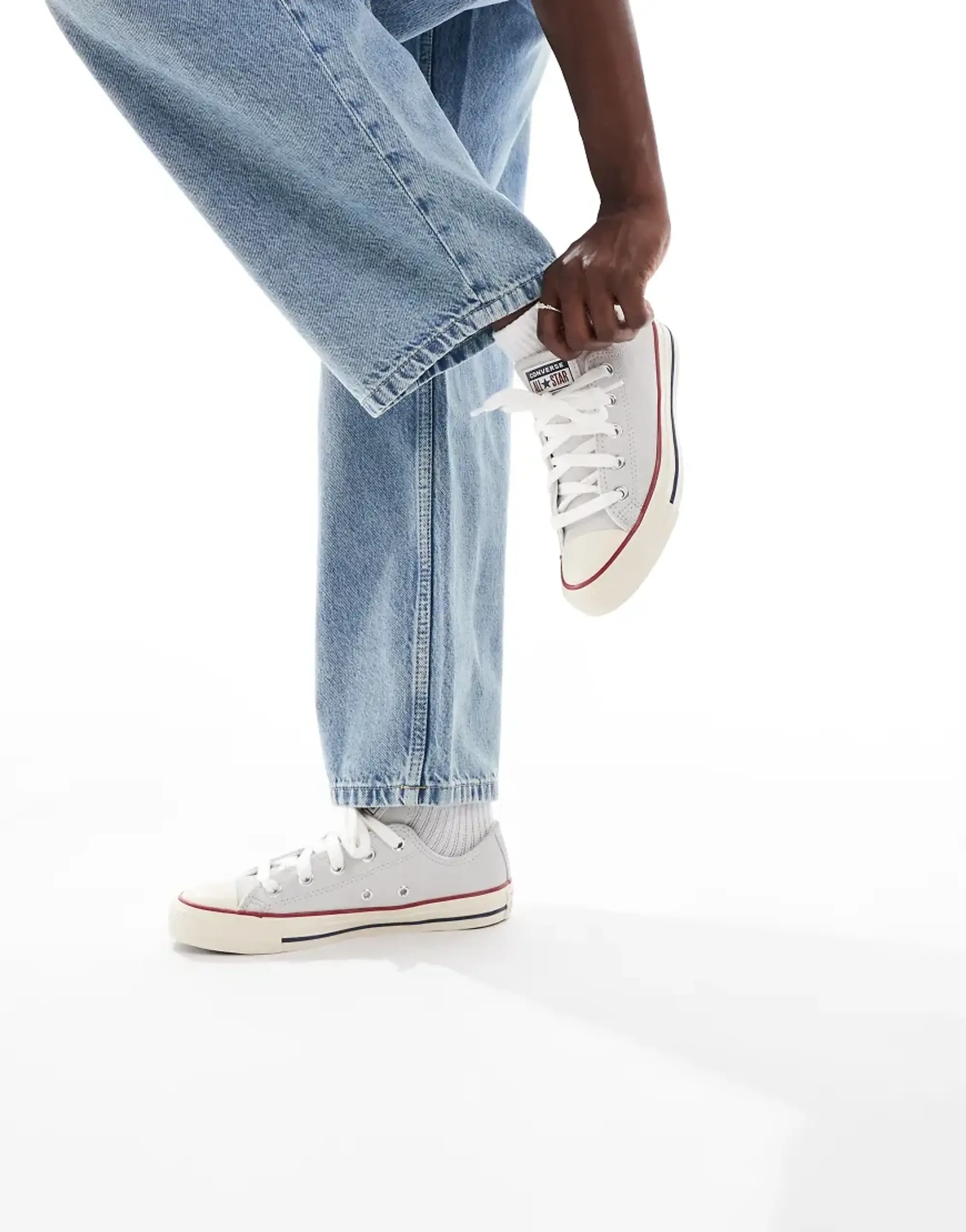 Converse Chuck Taylor All Star Ox Trainers In Light Blue With Trim