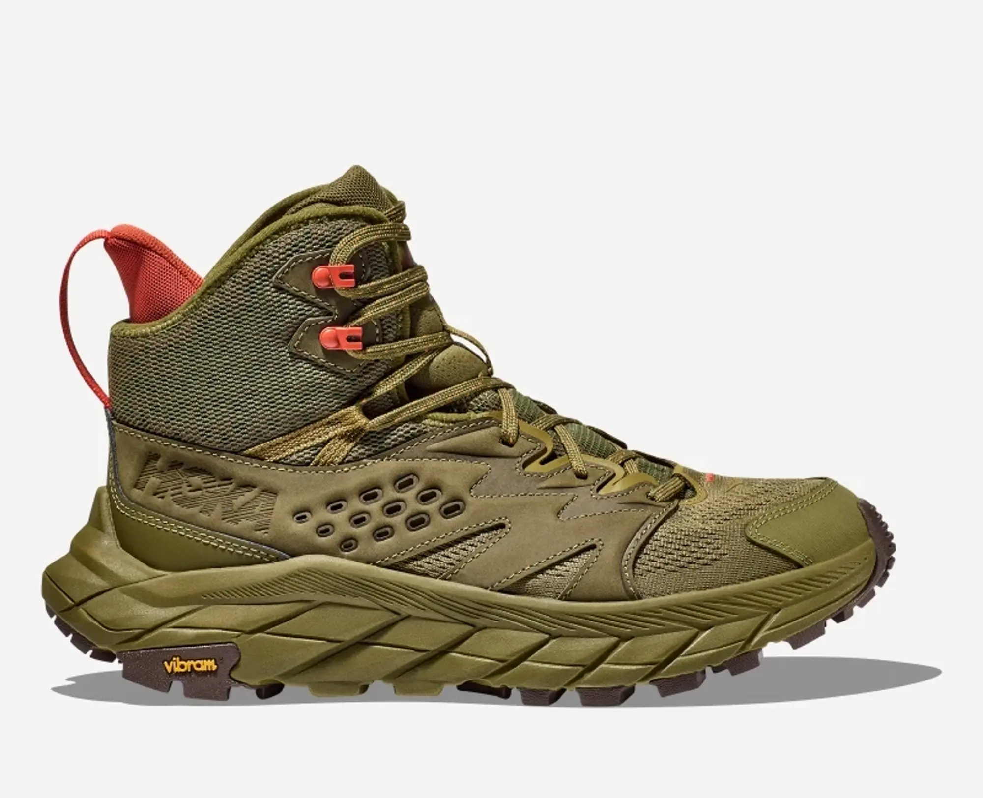 Hoka Men's Anacapa Breeze Mid Hiking Shoes In Avocado/Burnt Ochre