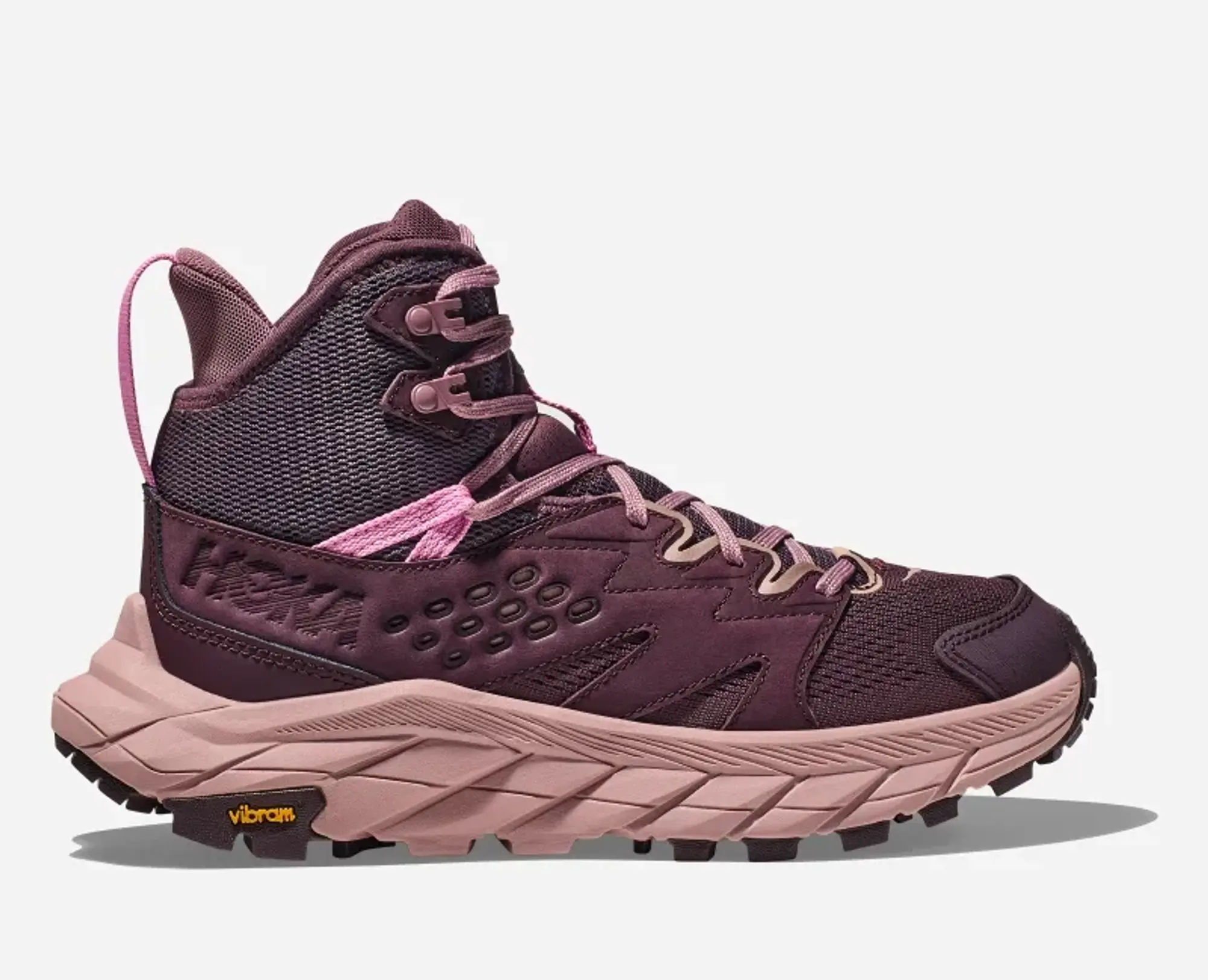 Hoka Women's Anacapa Breeze Mid Hiking Shoes In Raisin/Pale Mauve