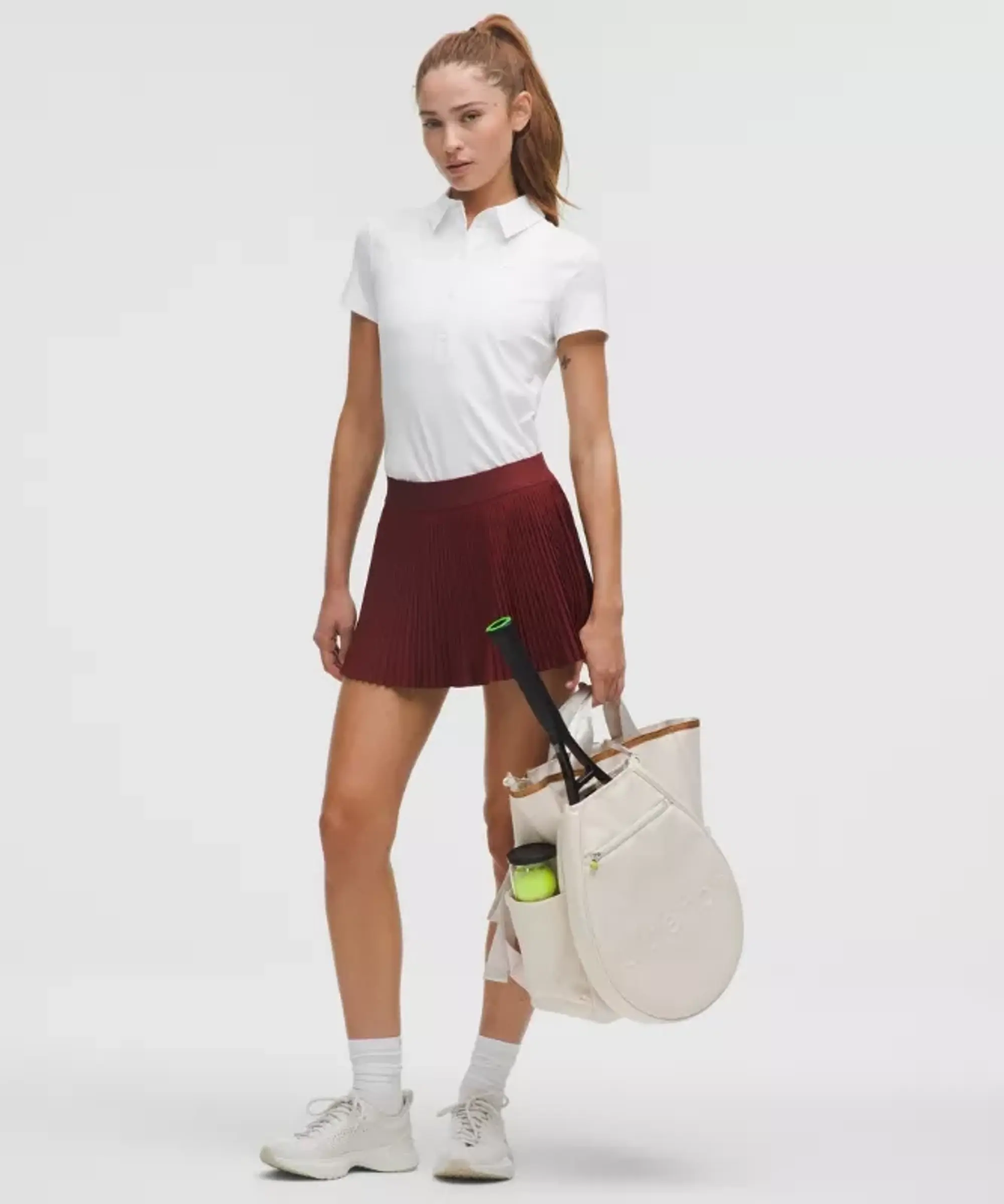 lululemon – Women's Quick-Dry Short-Sleeve Polo Shirt Straight Hem – Color White – Size 0