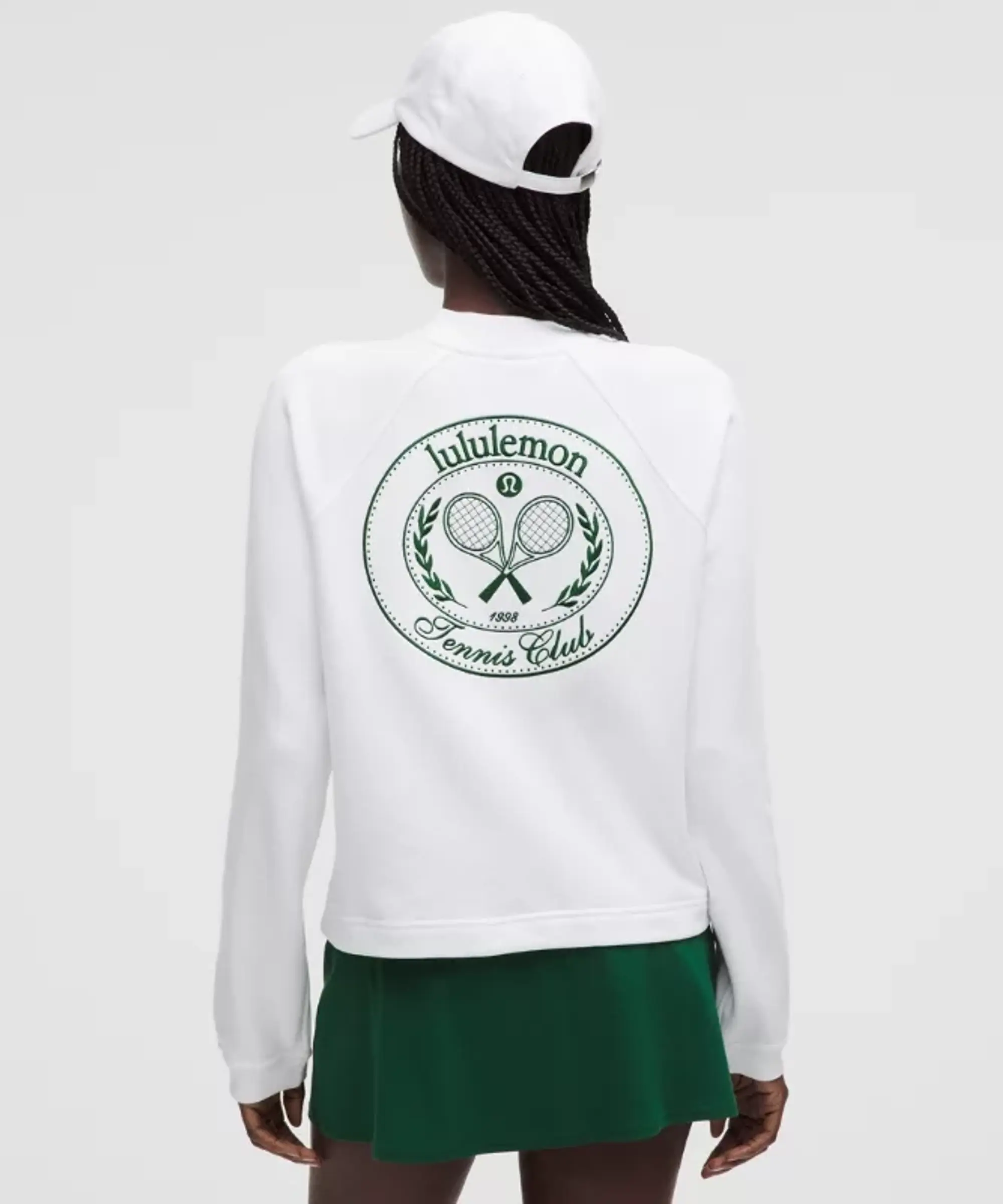 lululemon – Women's Cotton French Terry Crew Hoodieneck Pullover Tennis Club – Color White – Size L