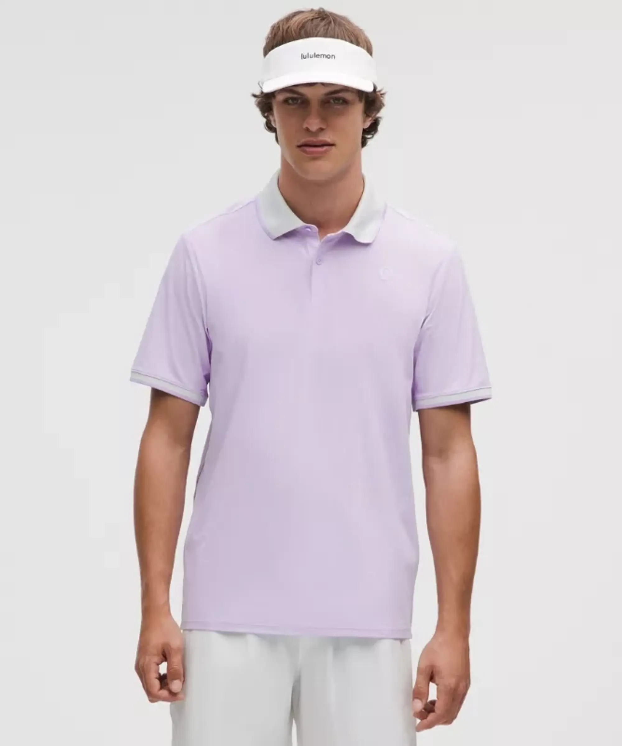 lululemon – Men's UV-Protective Striped Tennis Polo Shirt – Color Purple – Size L
